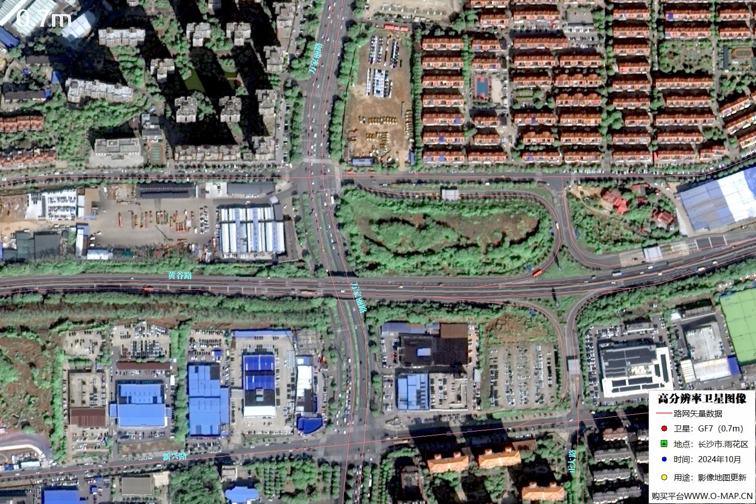 长沙市雨花区2024年高分七号卫星图像