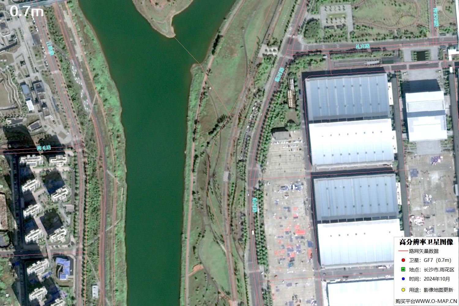 长沙市雨花区2024年高分七号卫星图像