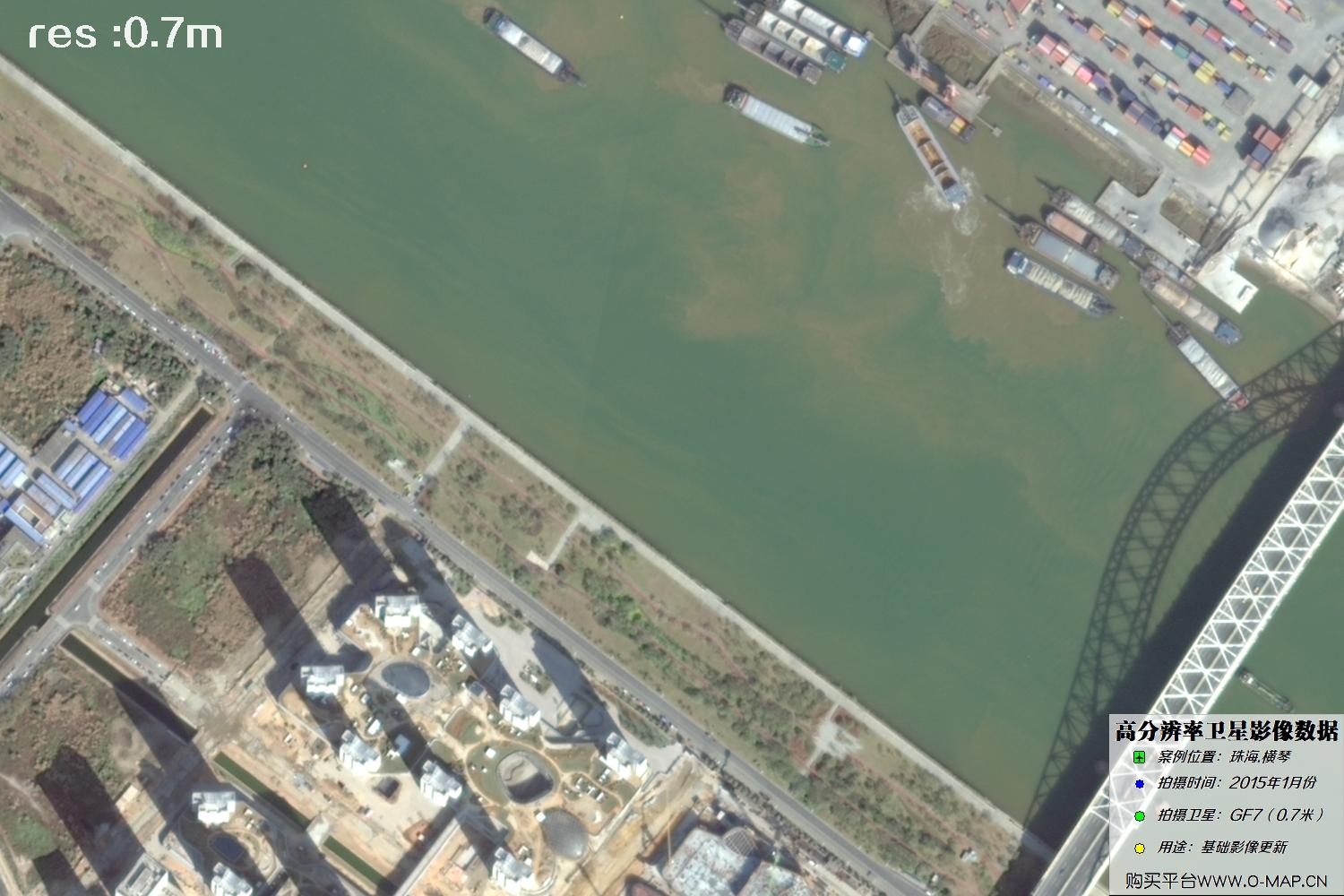 0.7米GF7卫星2025年拍摄的珠海横琴