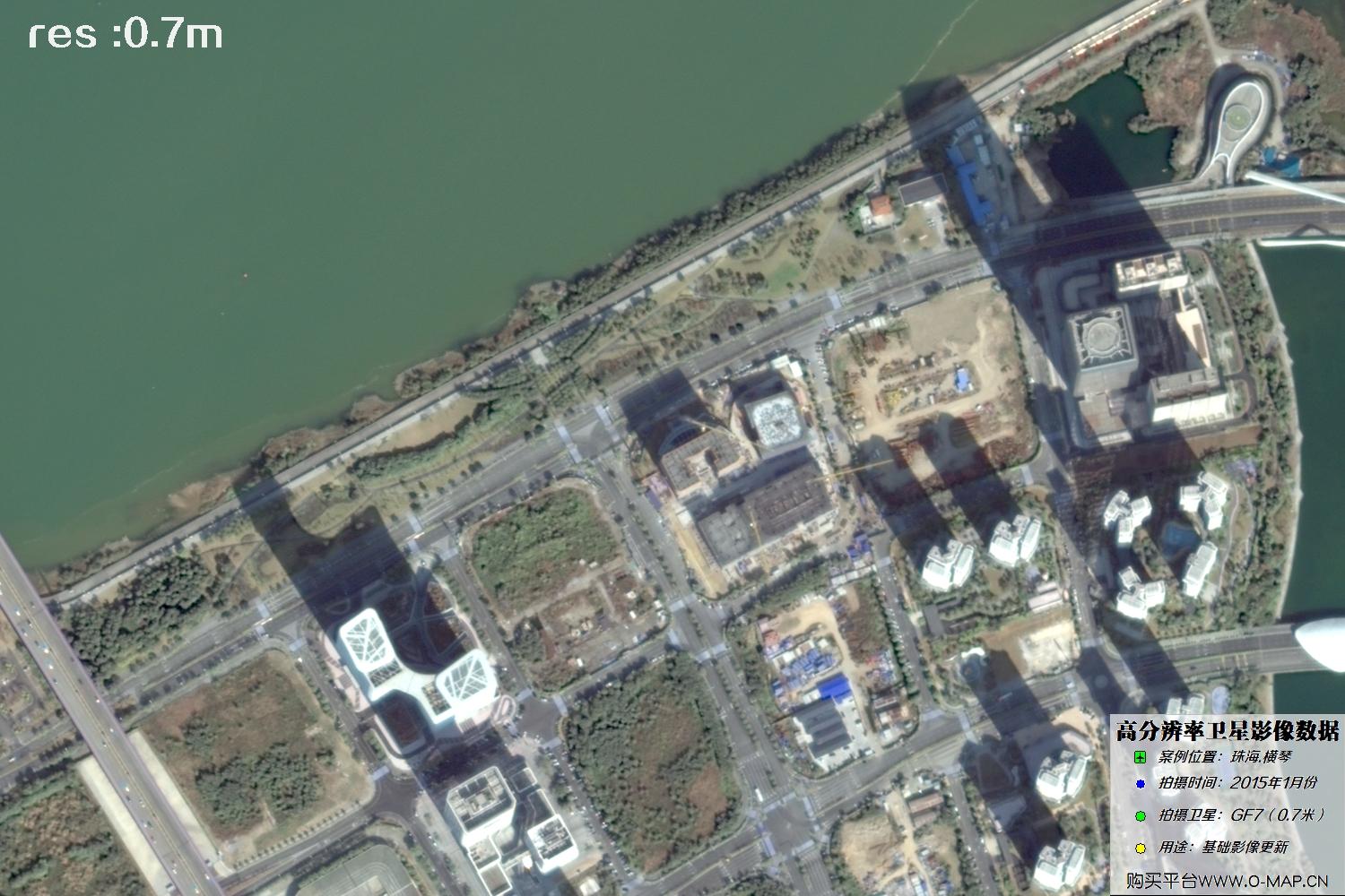 0.7米GF7卫星2025年拍摄的珠海横琴