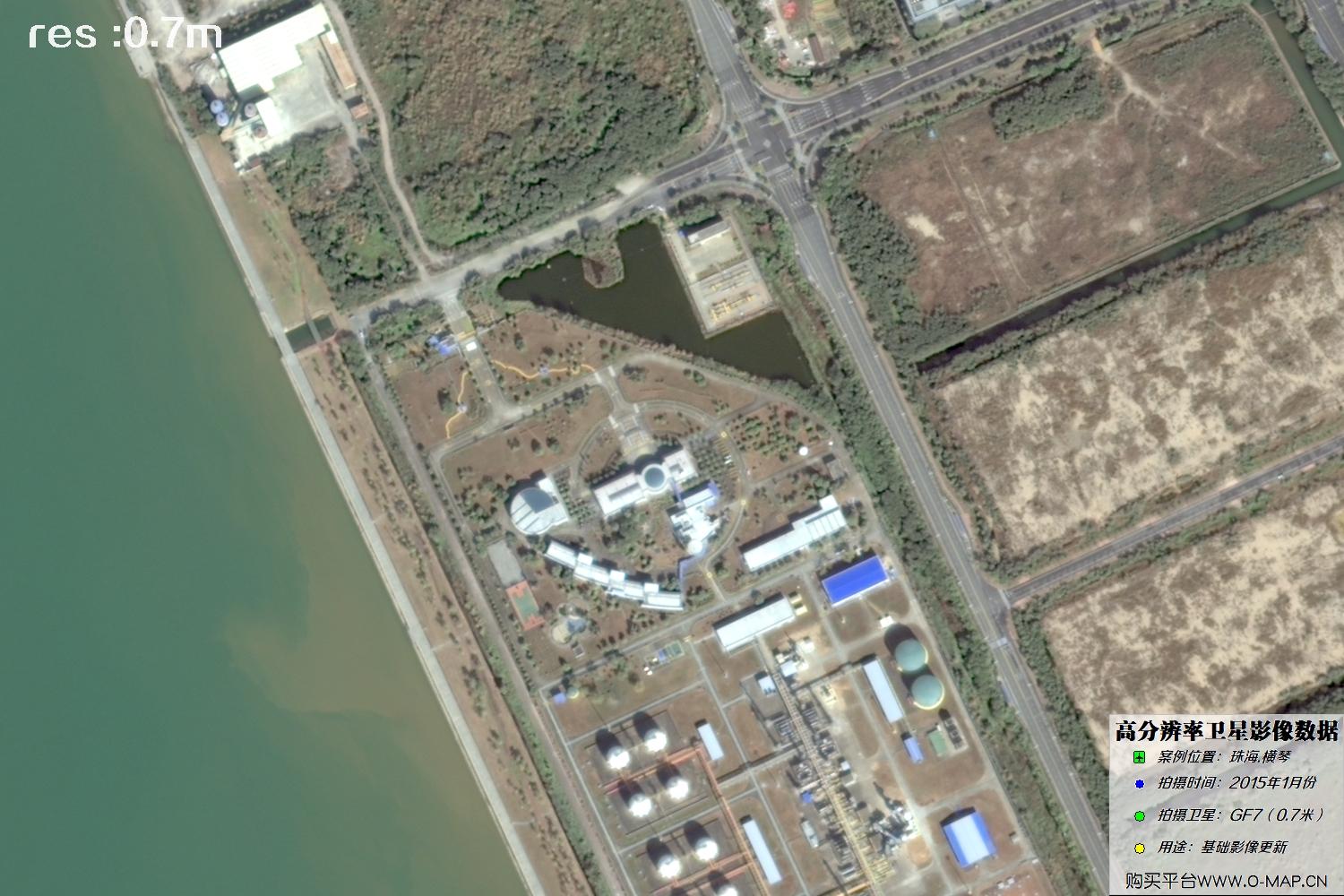 0.7米GF7卫星2025年拍摄的珠海横琴