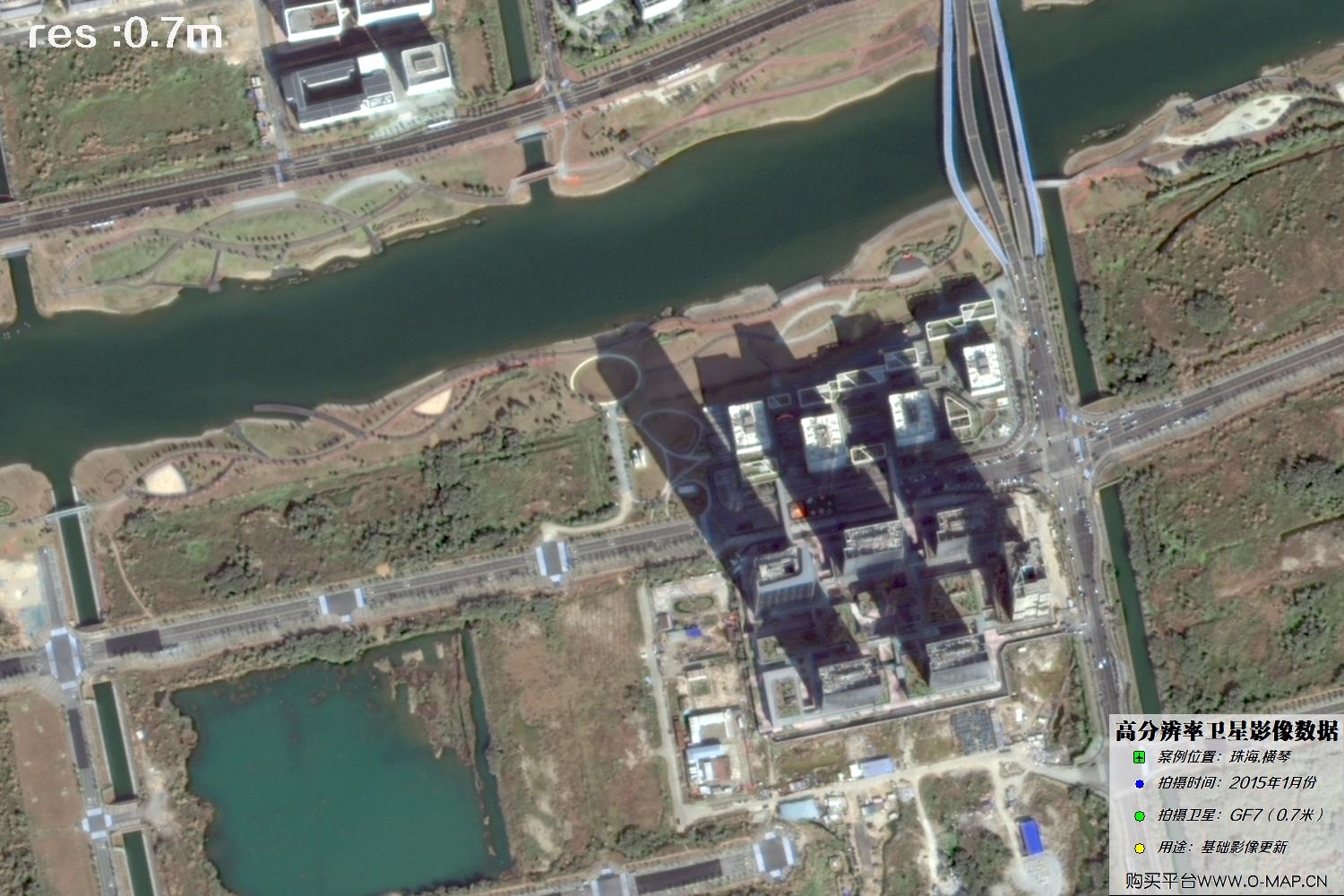 0.7米GF7卫星2025年拍摄的珠海横琴