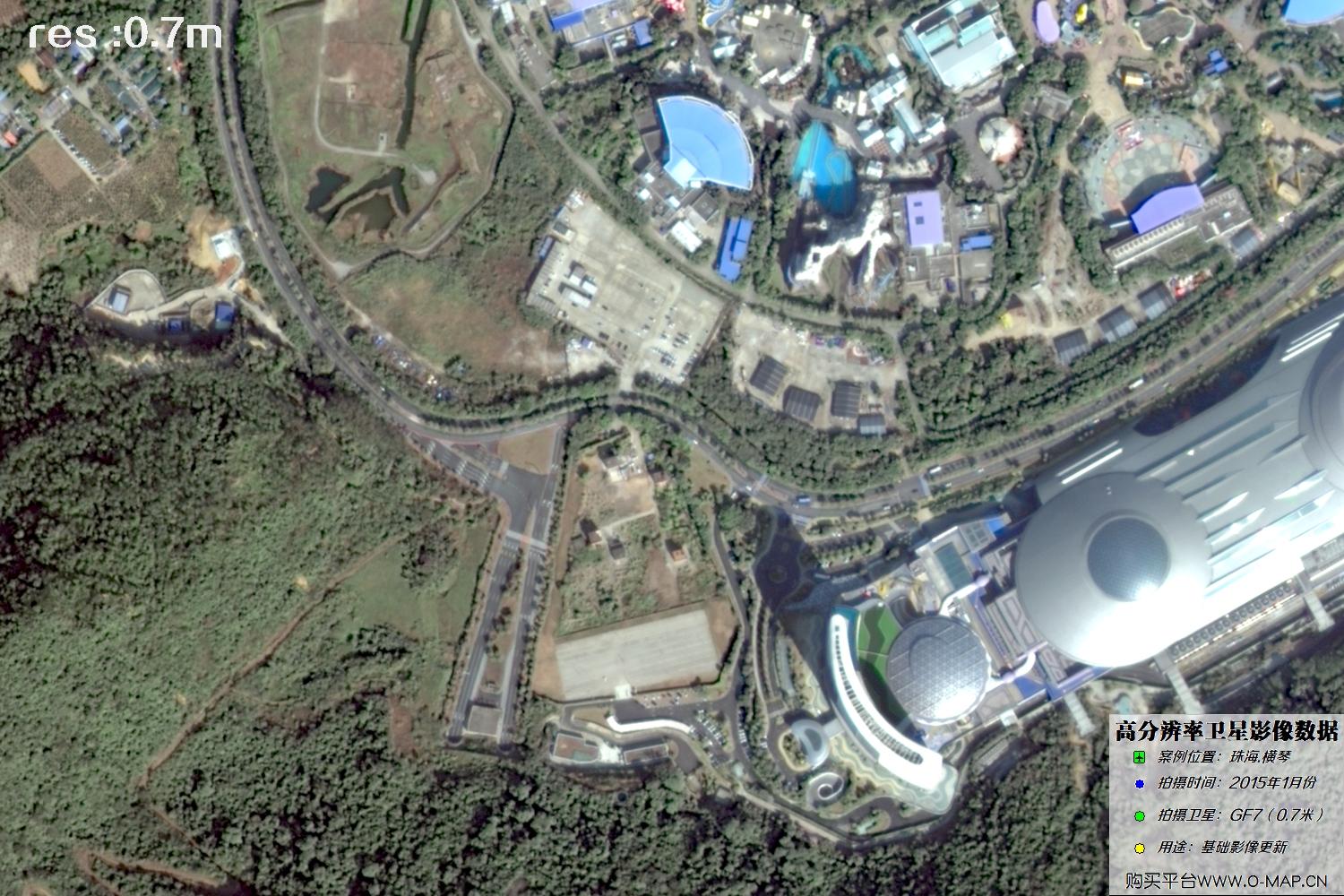 0.7米GF7卫星2025年拍摄的珠海横琴