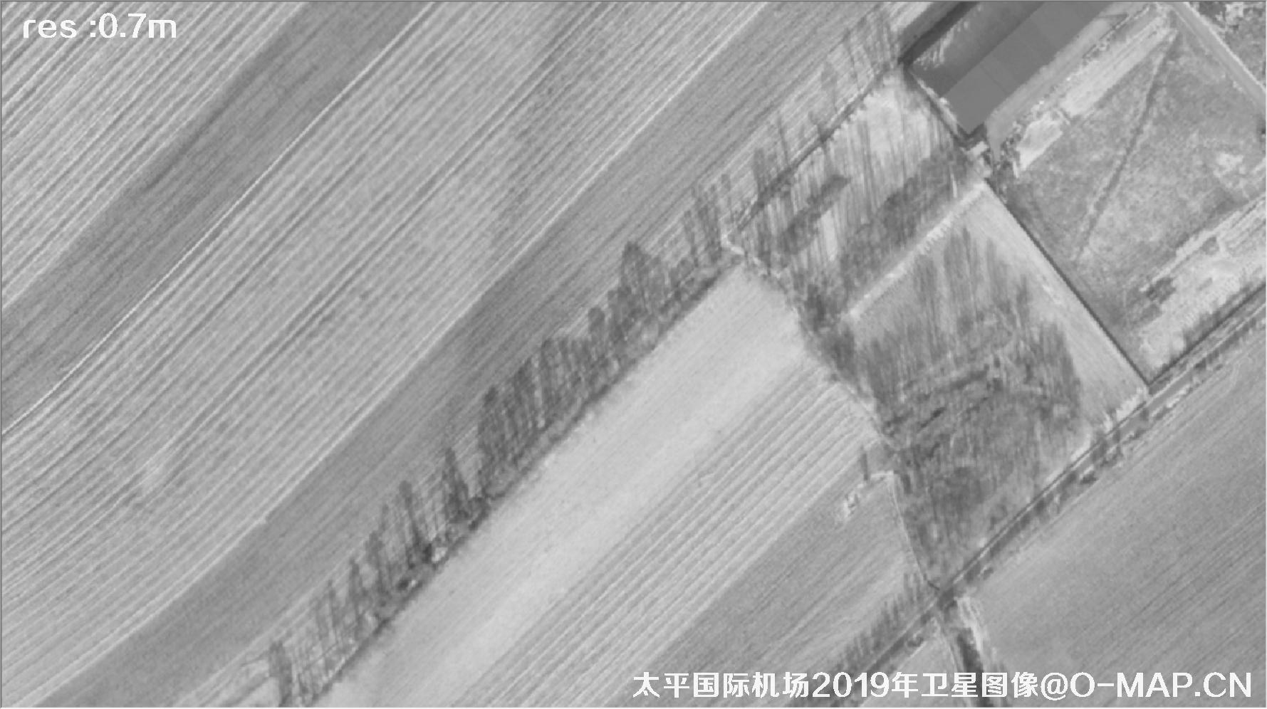 0.7米GF7卫星2019年冬季拍摄的哈尔滨太平国际机场
