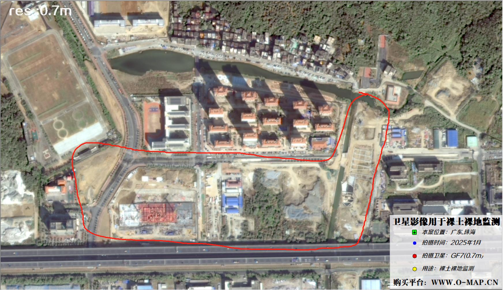 GF7卫星拍摄的珠海市裸土裸地卫星图像