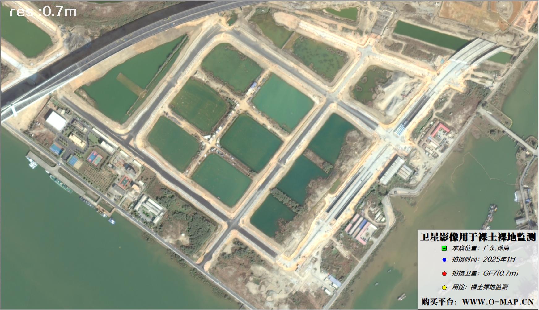GF7卫星拍摄的珠海市裸土裸地卫星图像
