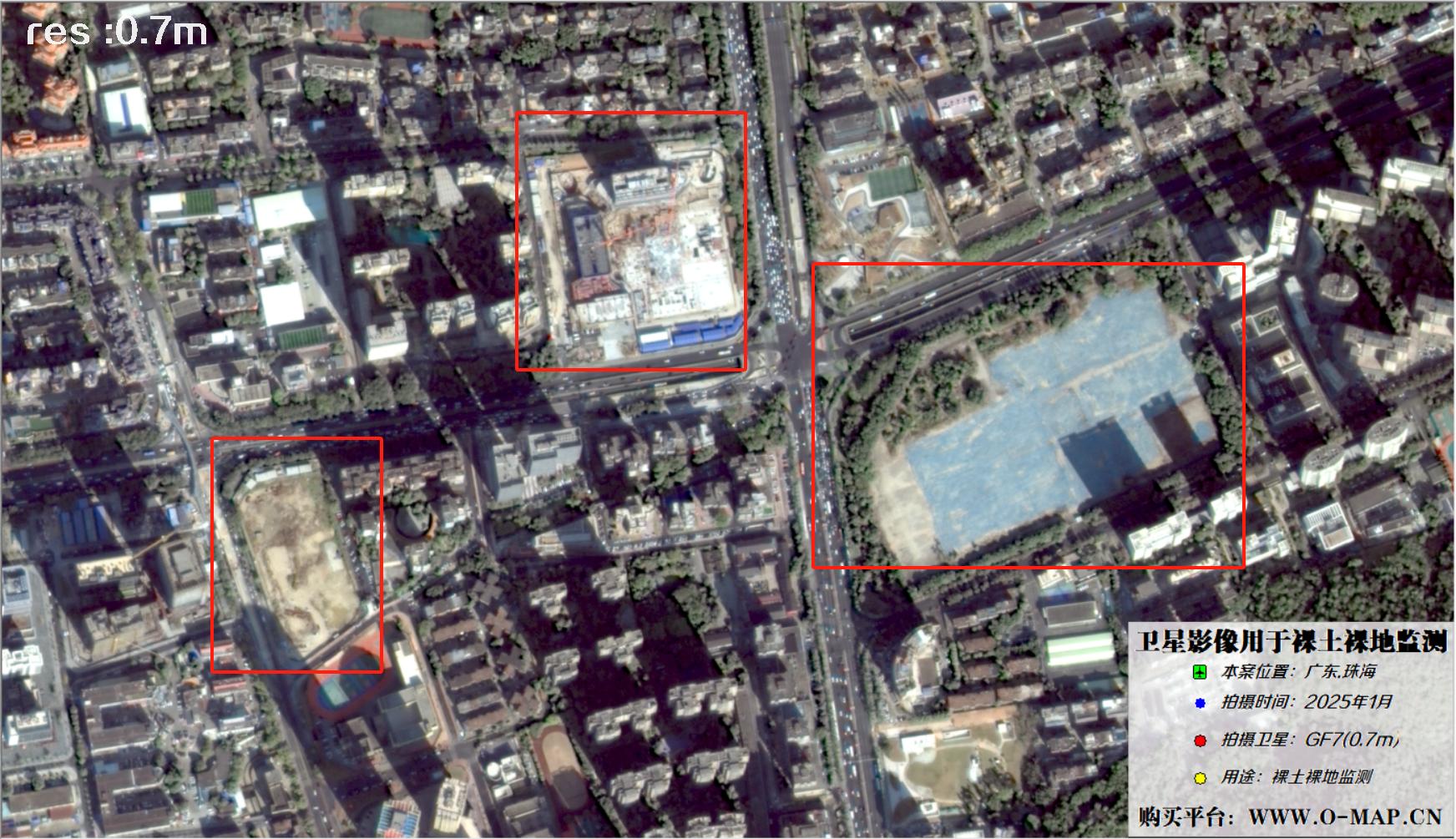 GF7卫星拍摄的珠海市裸土裸地卫星图像