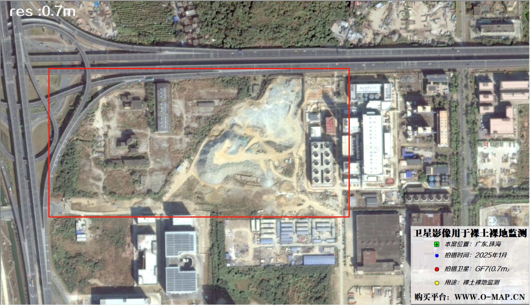 GF7卫星拍摄的珠海市裸土裸地卫星图像