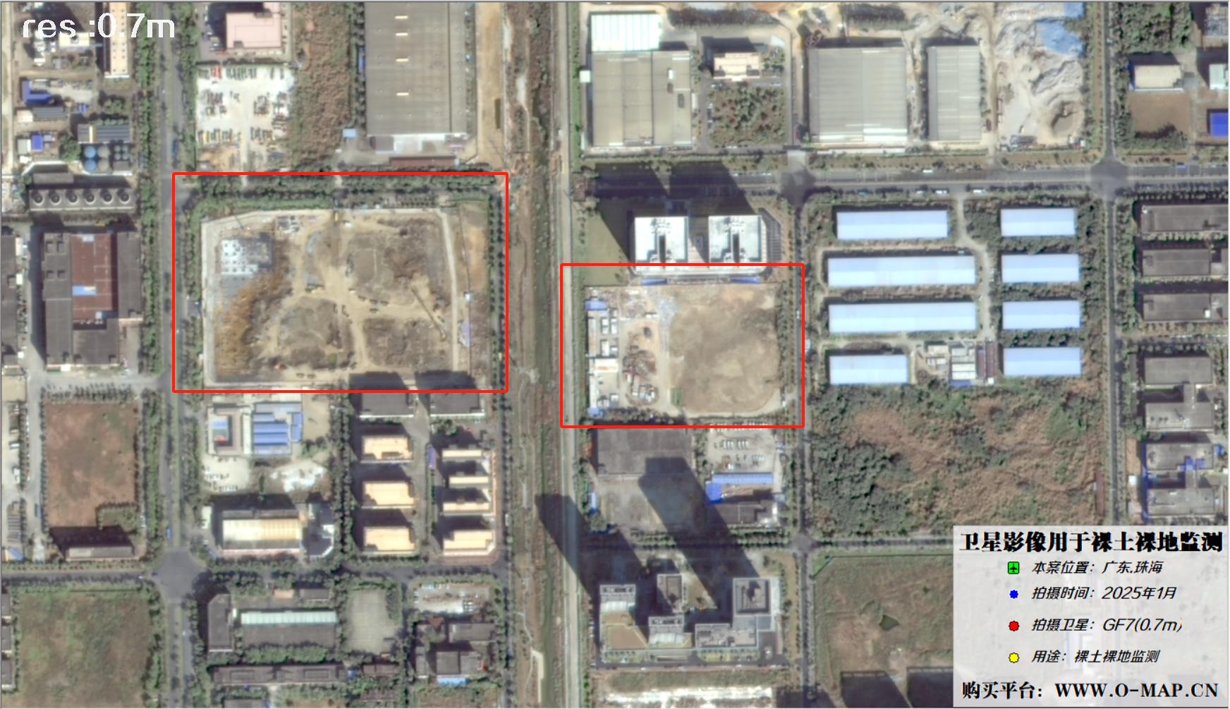 GF7卫星拍摄的珠海市裸土裸地卫星图像