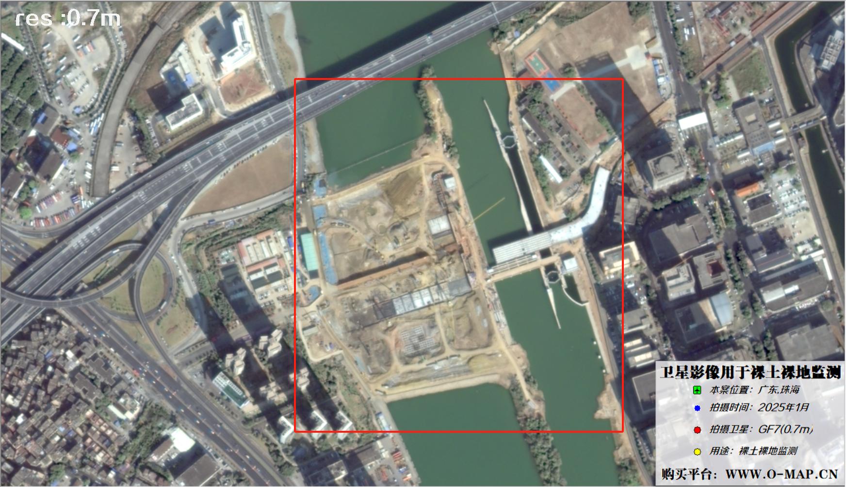 GF7卫星拍摄的珠海市裸土裸地卫星图像