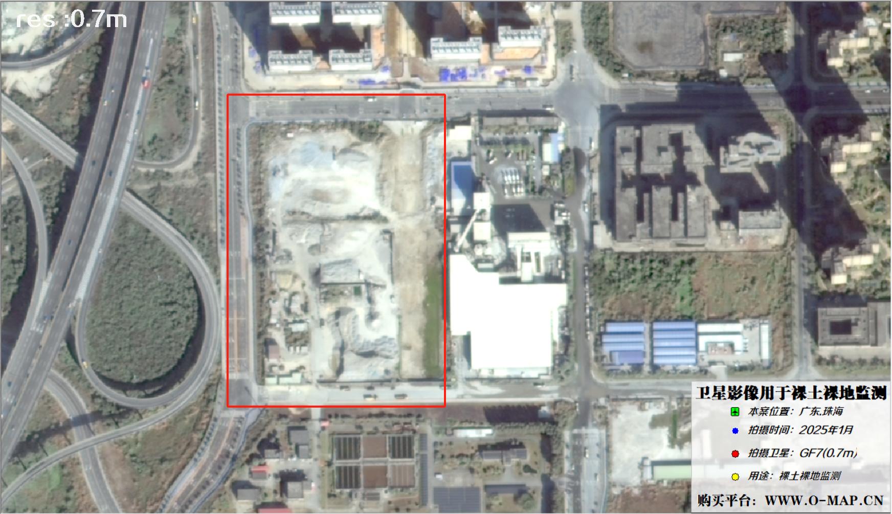 GF7卫星拍摄的珠海市裸土裸地卫星图像