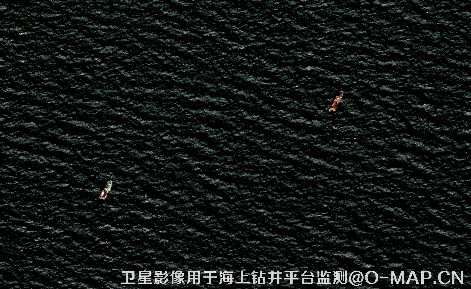 0.8米分辨率高分二号卫星影像用于海上石油钻井平台监测