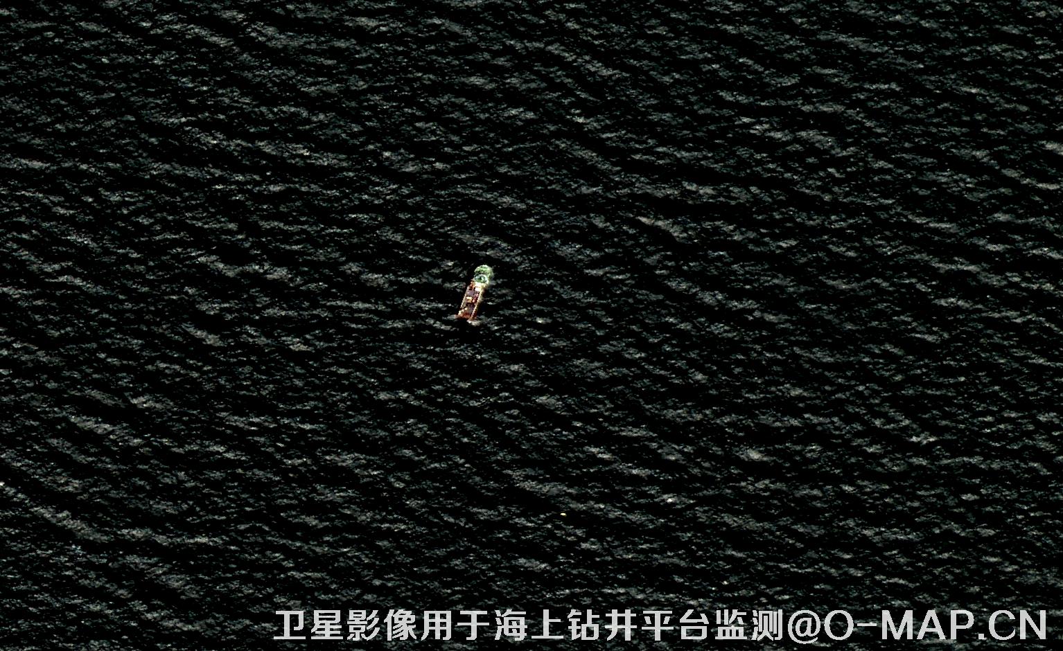 0.8米分辨率高分二号卫星影像用于海上石油钻井平台监测