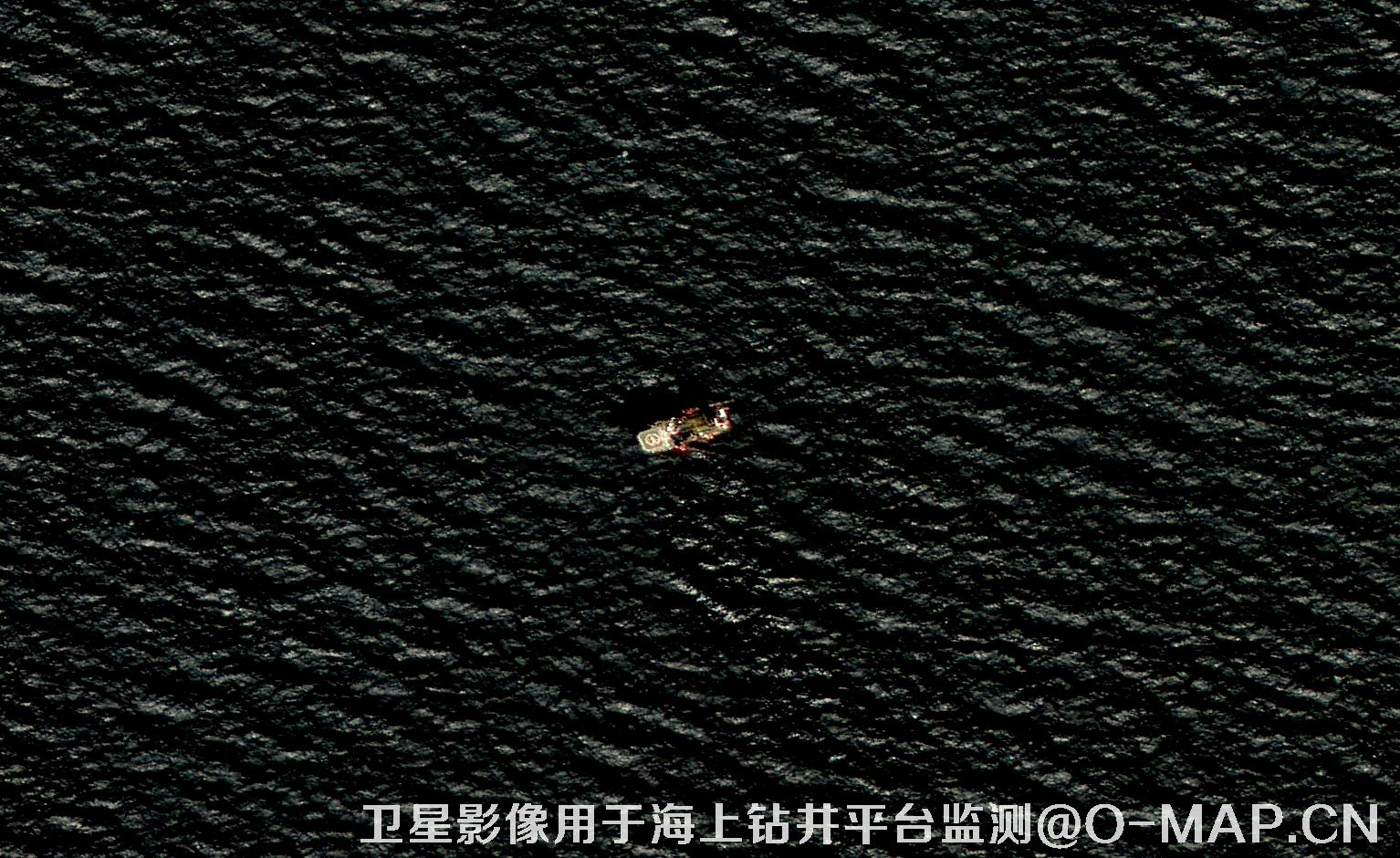 0.8米分辨率高分二号卫星影像用于海上石油钻井平台监测