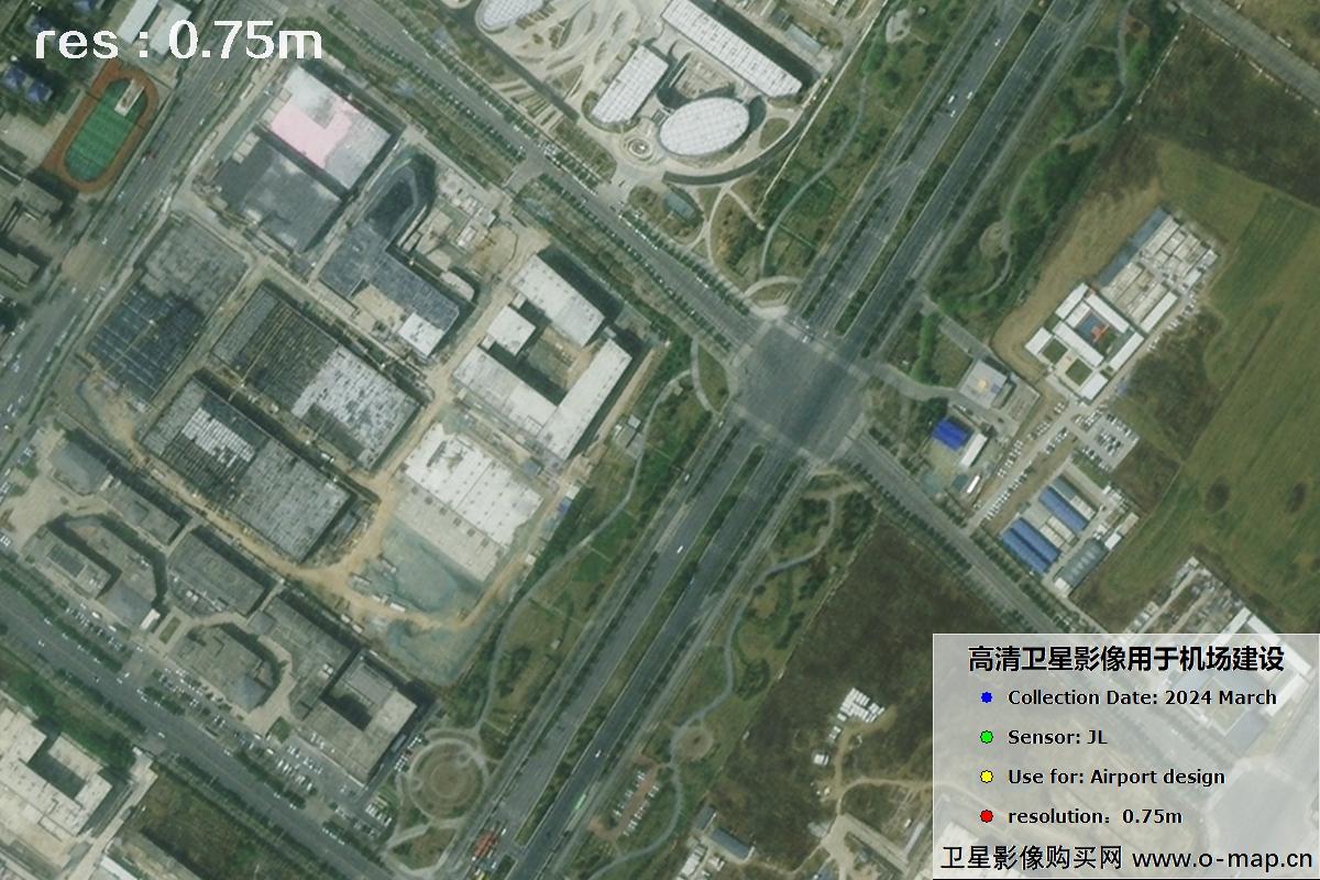 吉林一号卫星2024年拍摄的0.75米分辨率机场卫星图像