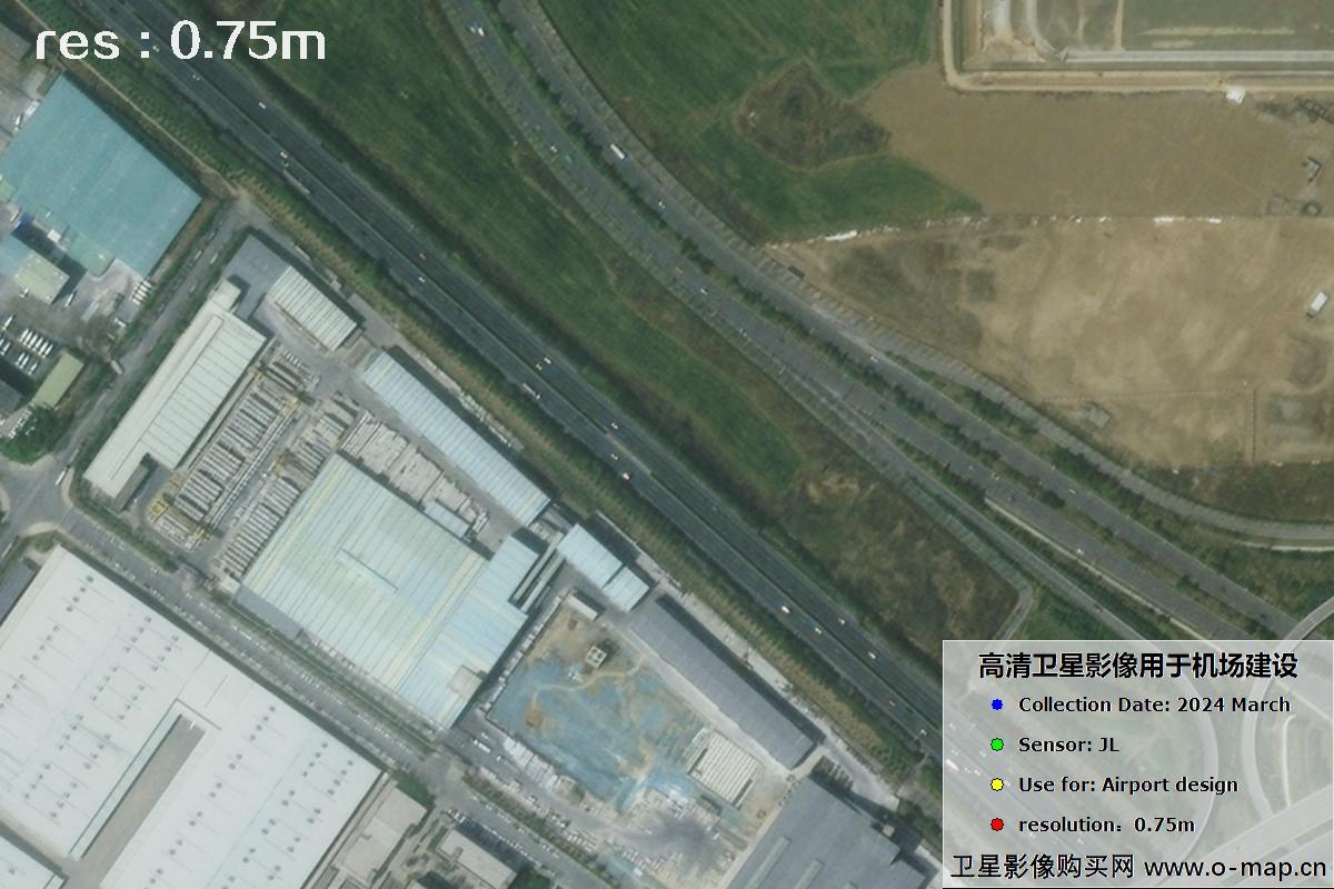吉林一号卫星2024年拍摄的0.75米分辨率机场卫星图像