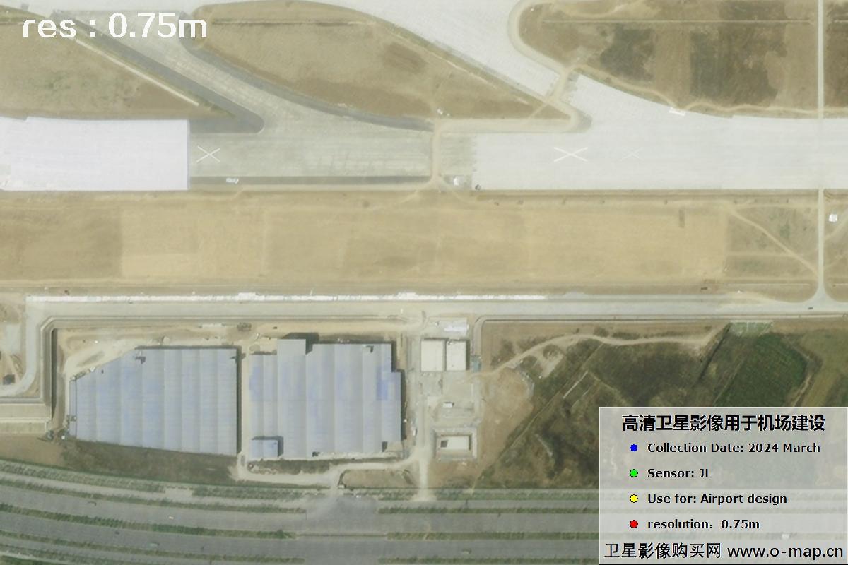 吉林一号卫星2024年拍摄的0.75米分辨率机场卫星图像