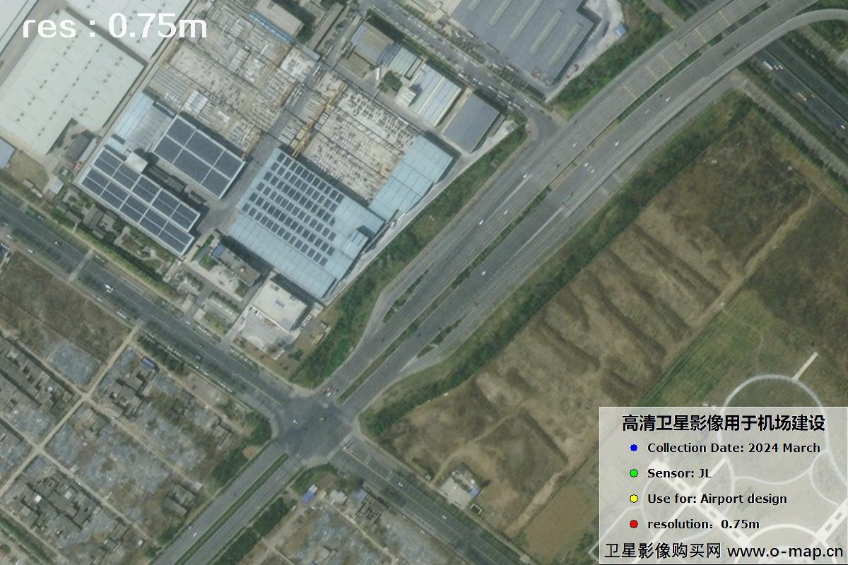 吉林一号卫星2024年拍摄的0.75米分辨率机场卫星图像