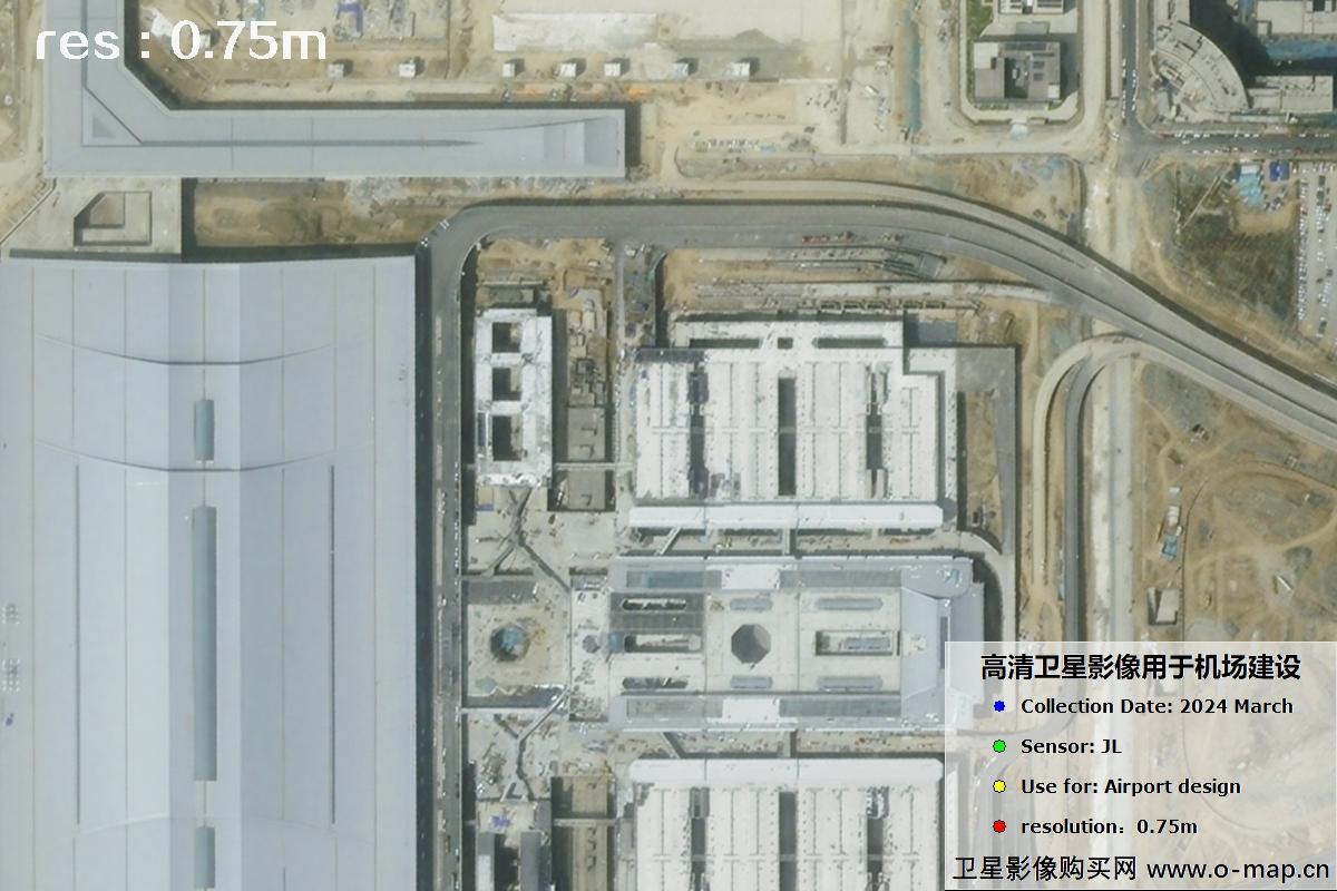 吉林一号卫星2024年拍摄的0.75米分辨率机场卫星图像