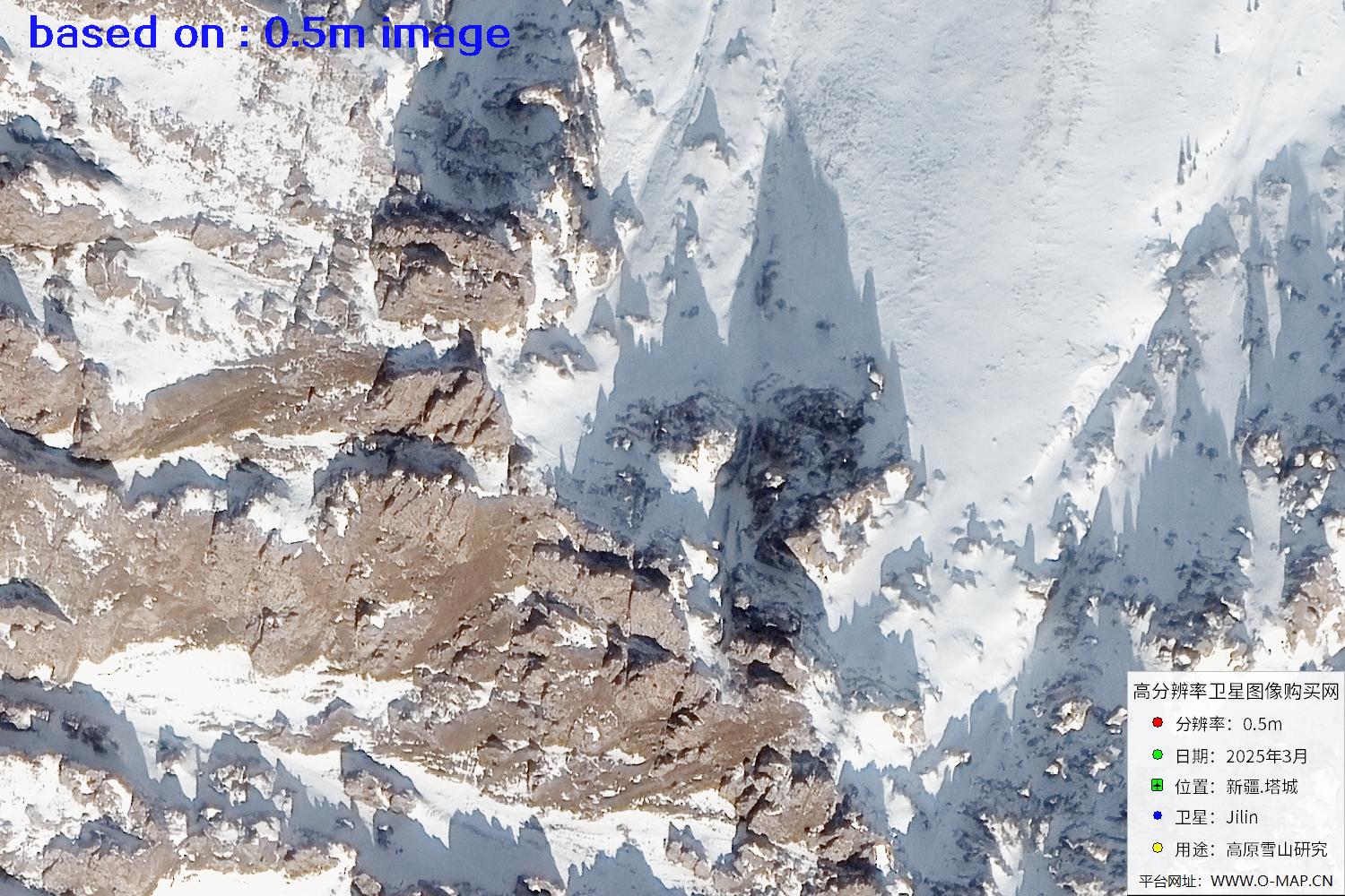 新疆塔城雪山2025年0.5米吉林一号卫星图像