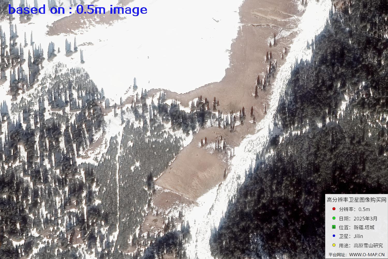 新疆塔城雪山2025年0.5米吉林一号卫星图像