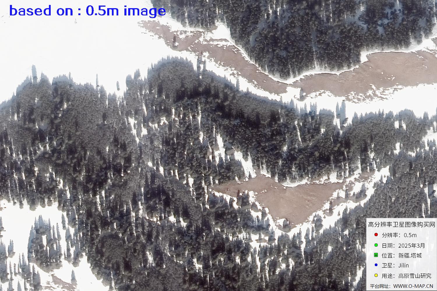 新疆塔城雪山2025年0.5米吉林一号卫星图像