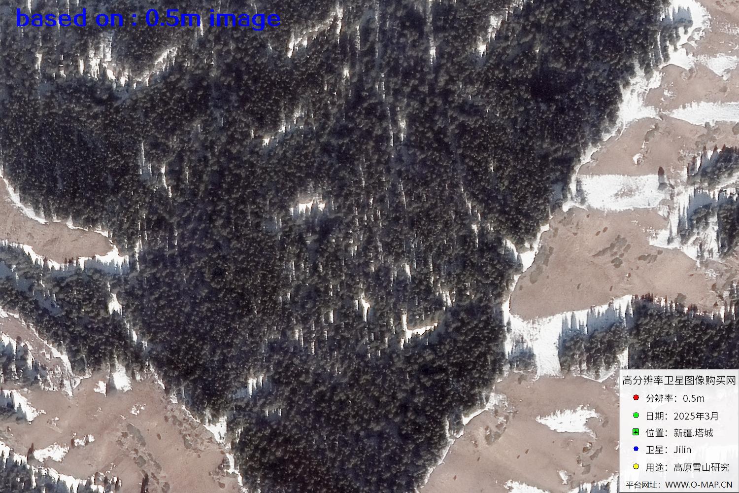 新疆塔城雪山2025年0.5米吉林一号卫星图像
