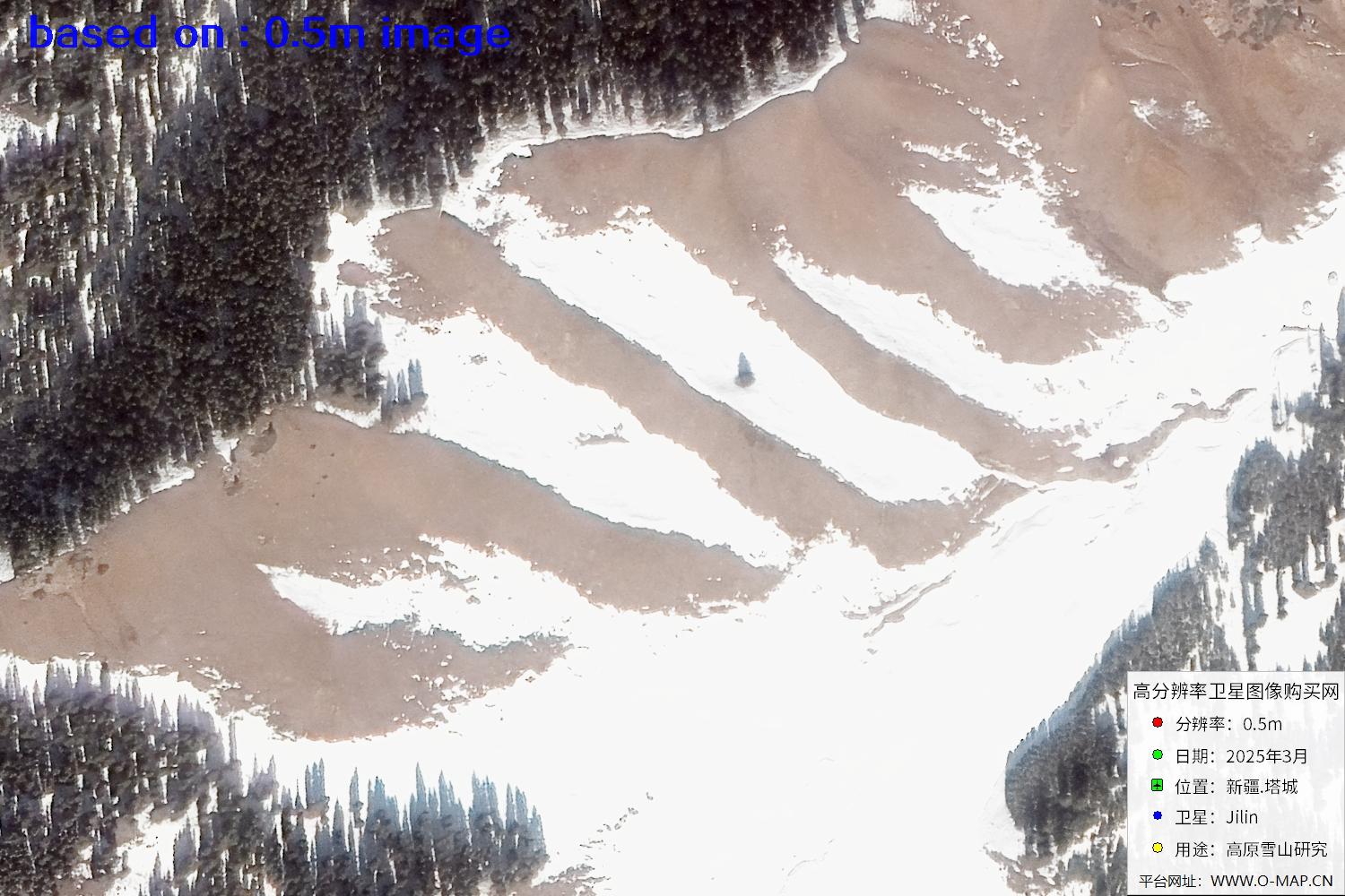 新疆塔城雪山2025年0.5米吉林一号卫星图像