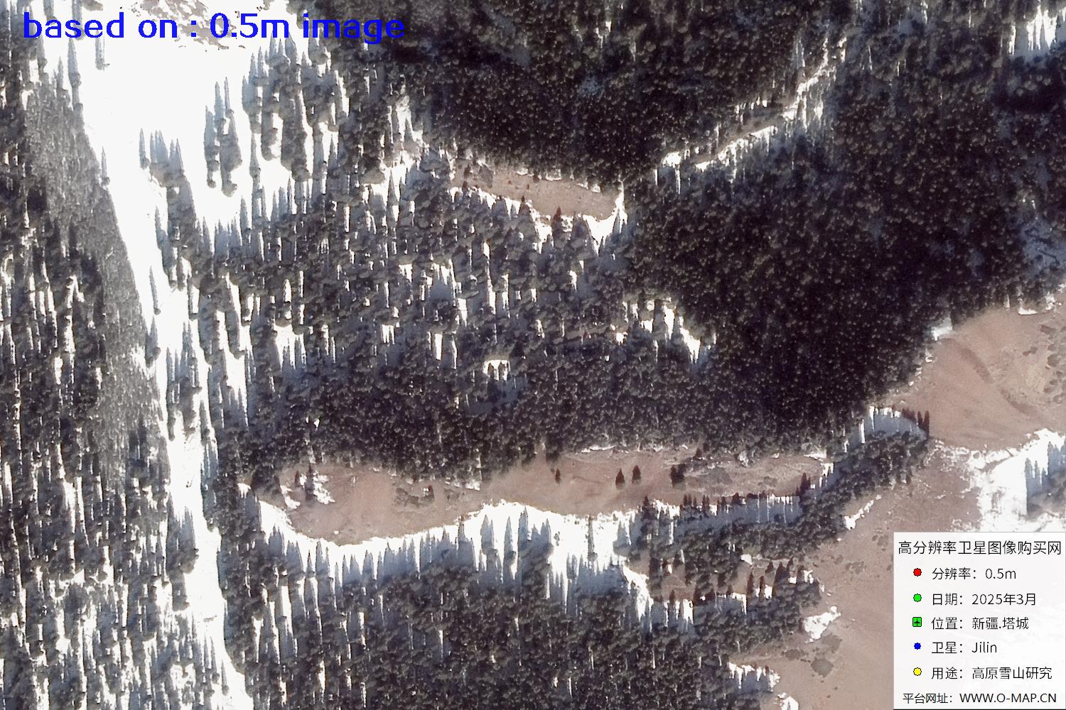 新疆塔城雪山2025年0.5米吉林一号卫星图像