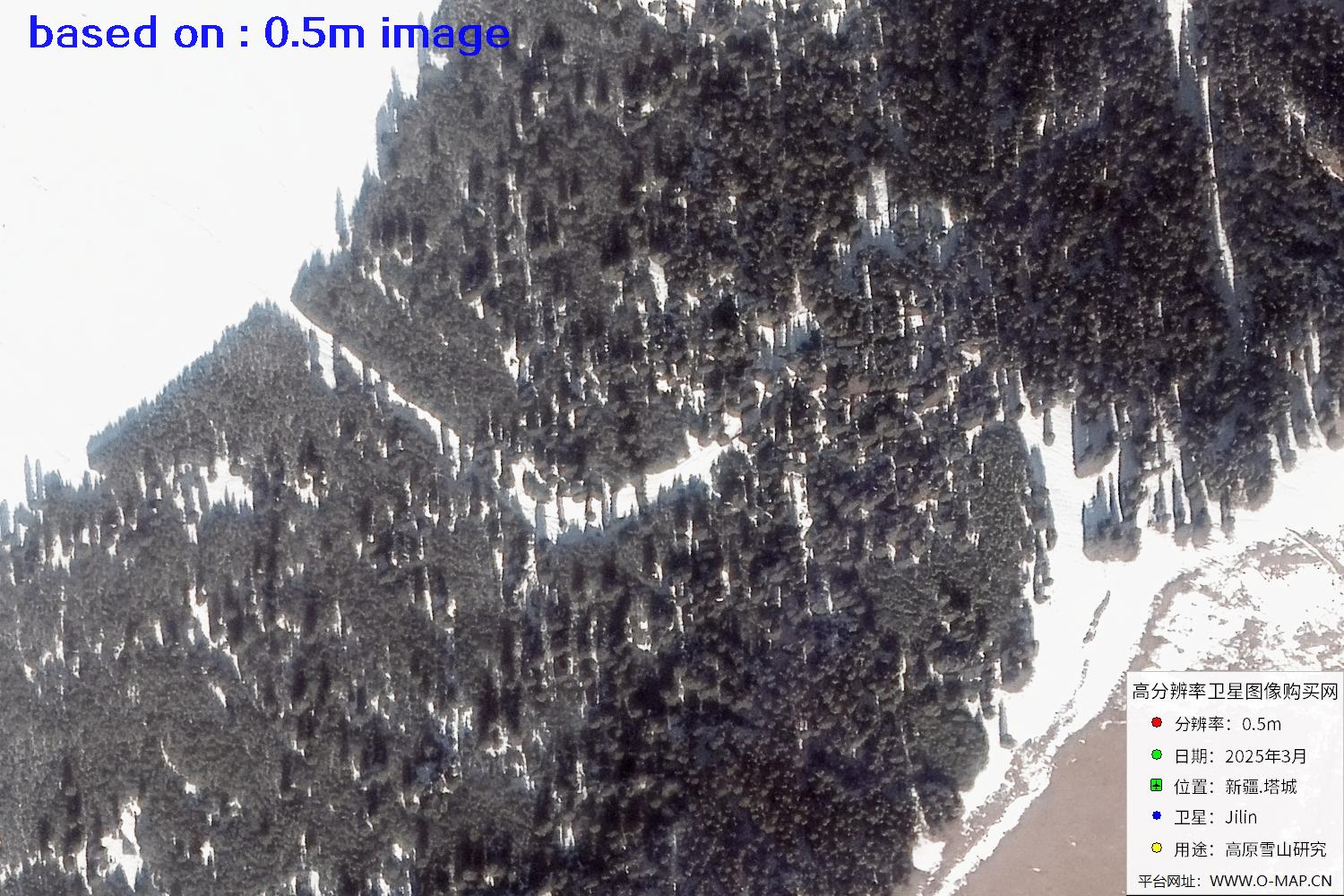 新疆塔城雪山2025年0.5米吉林一号卫星图像
