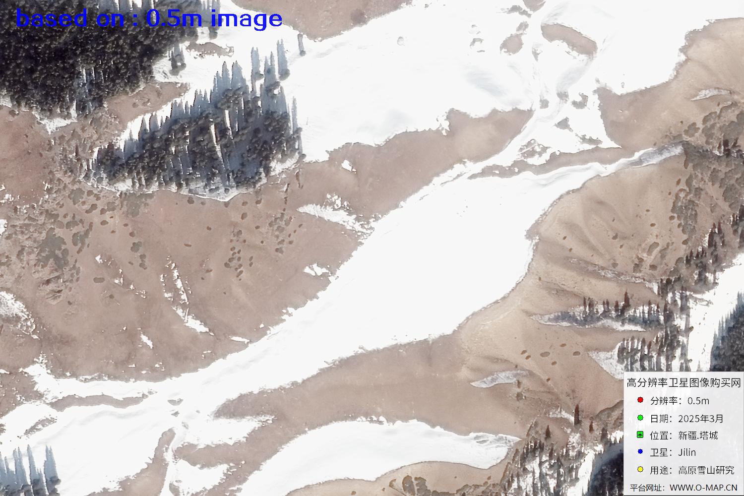 新疆塔城雪山2025年0.5米吉林一号卫星图像