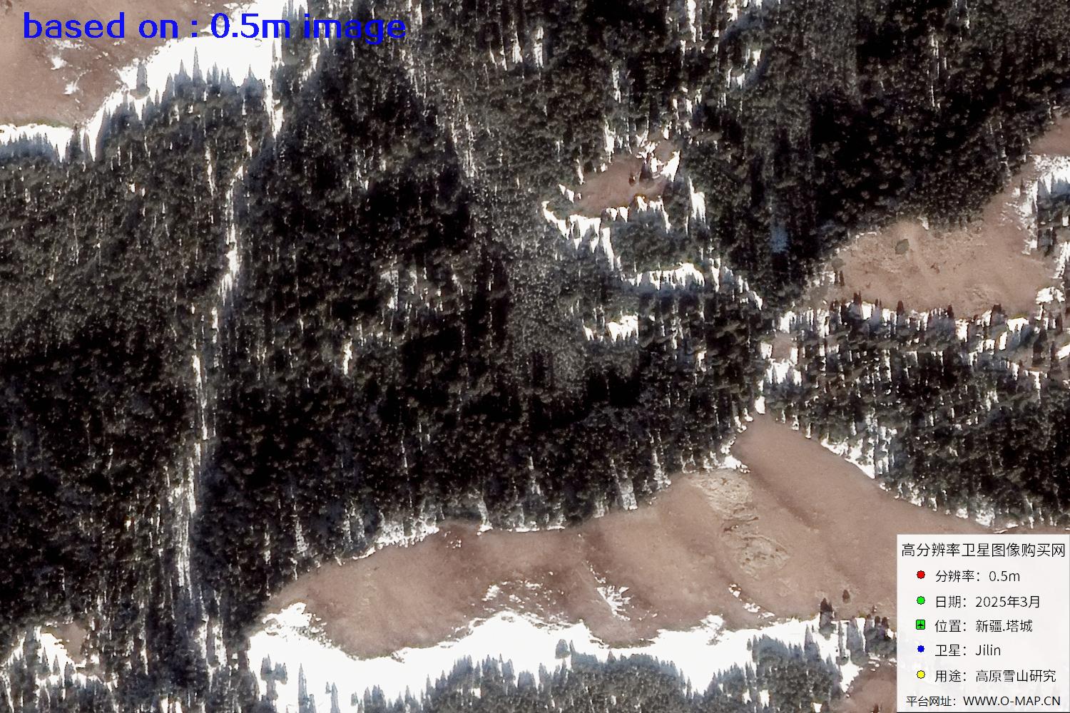 新疆塔城雪山2025年0.5米吉林一号卫星图像