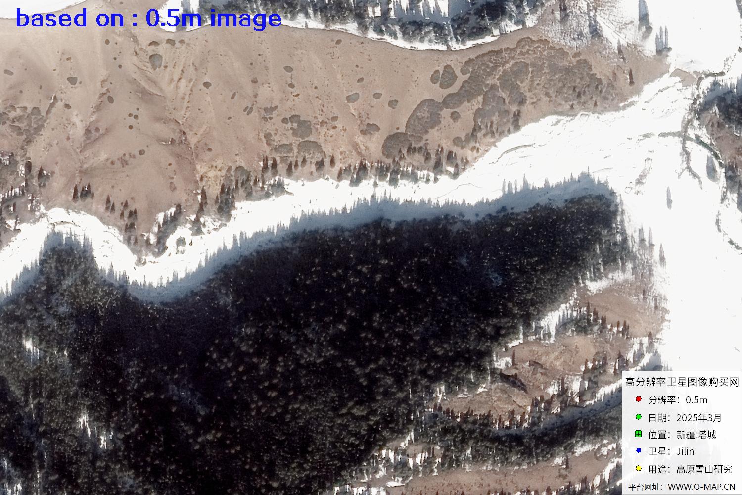 新疆塔城雪山2025年0.5米吉林一号卫星图像