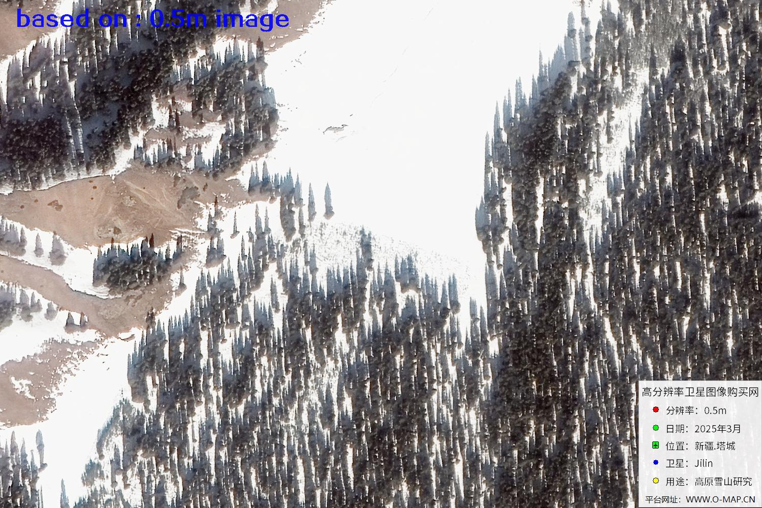 新疆塔城雪山2025年0.5米吉林一号卫星图像
