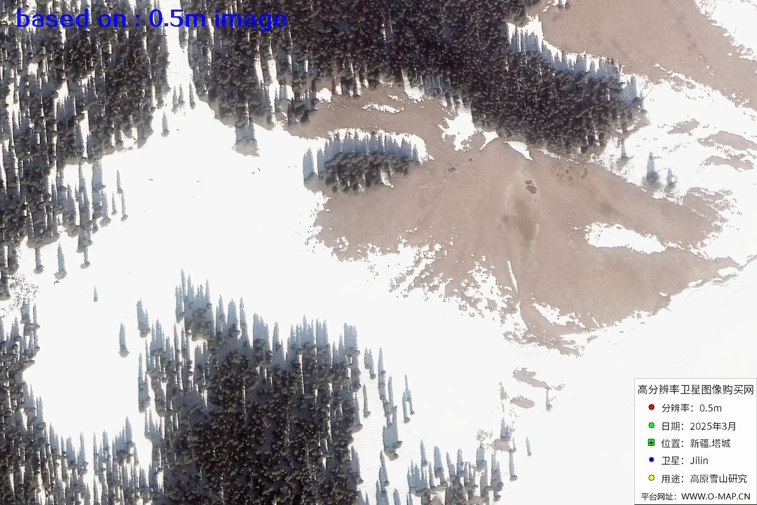 新疆塔城雪山2025年0.5米吉林一号卫星图像