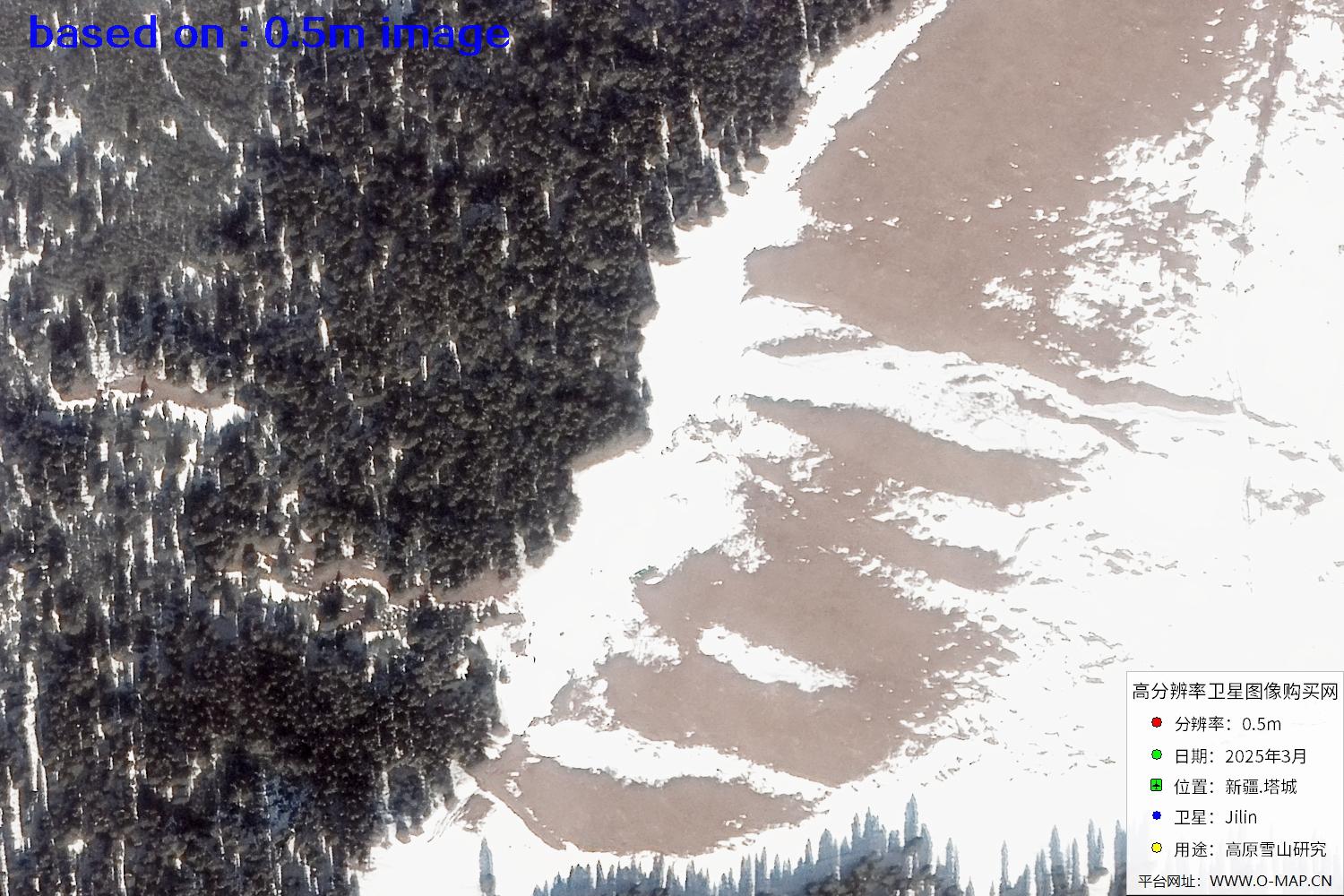 新疆塔城雪山2025年0.5米吉林一号卫星图像