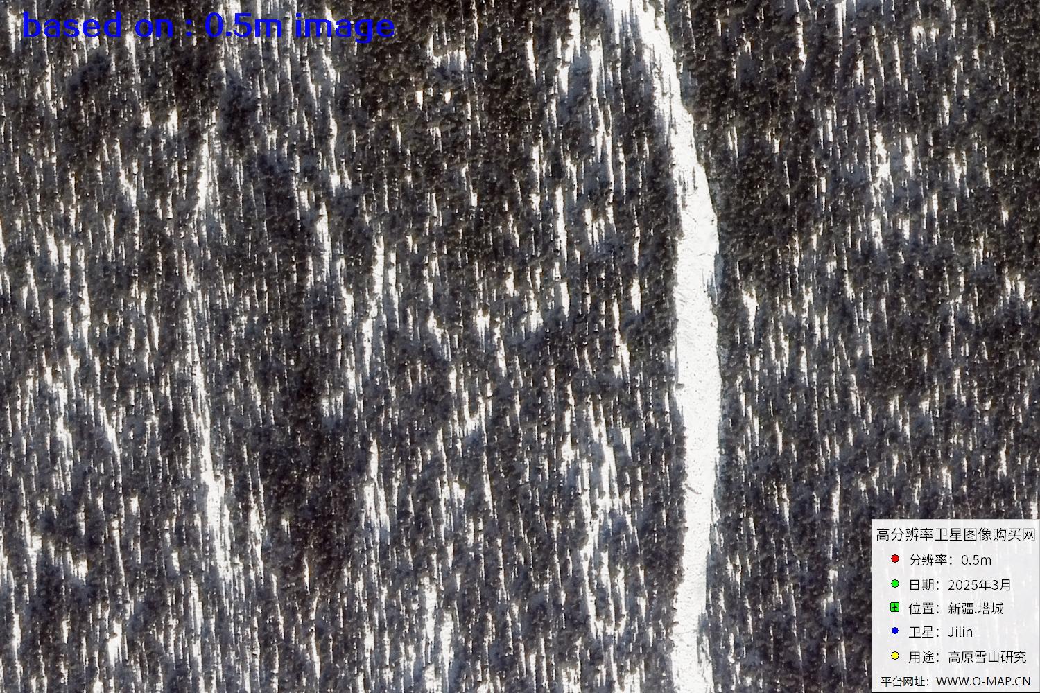 新疆塔城雪山2025年0.5米吉林一号卫星图像