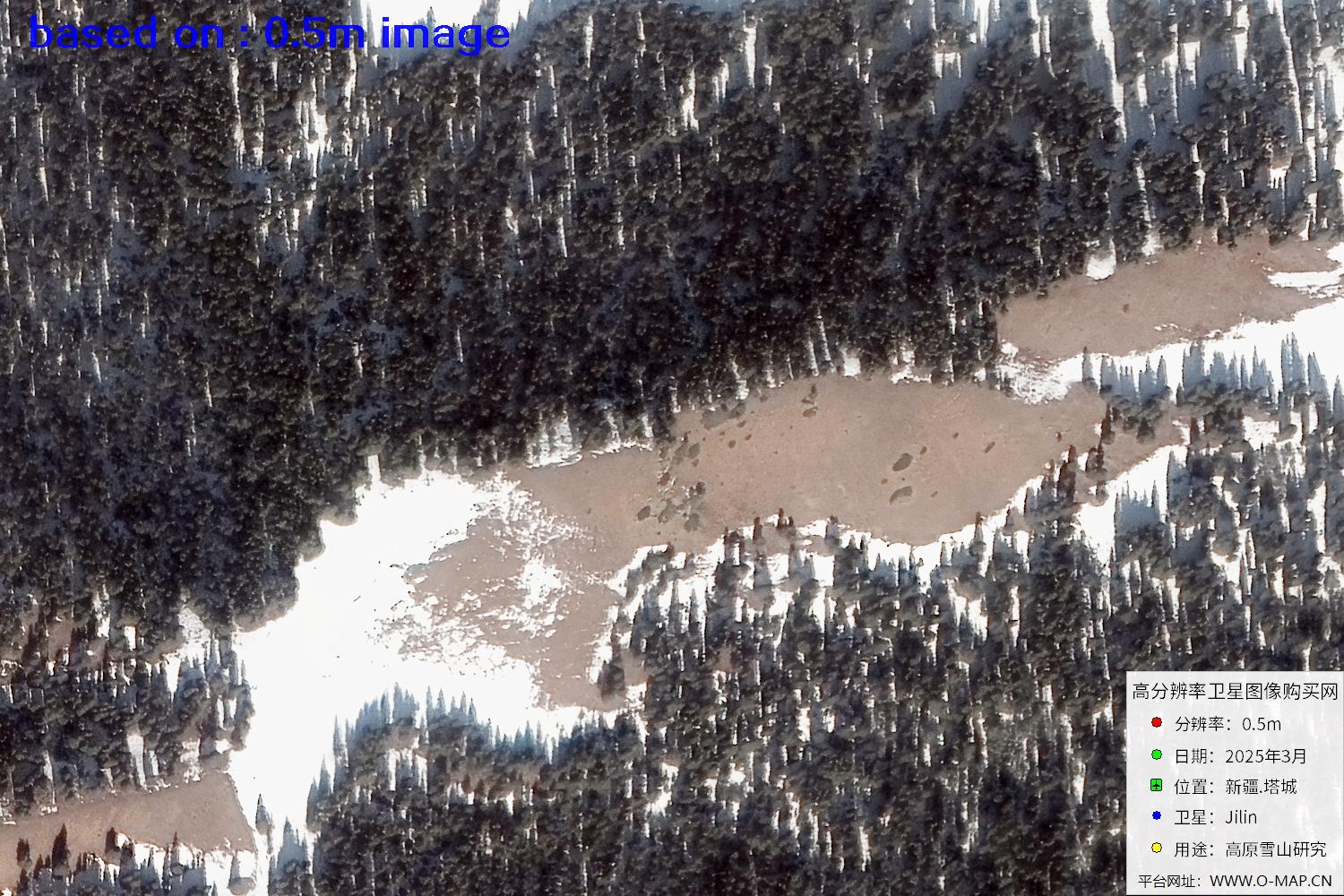 新疆塔城雪山2025年0.5米吉林一号卫星图像
