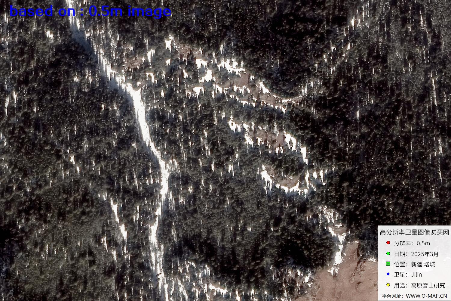 新疆塔城雪山2025年0.5米吉林一号卫星图像