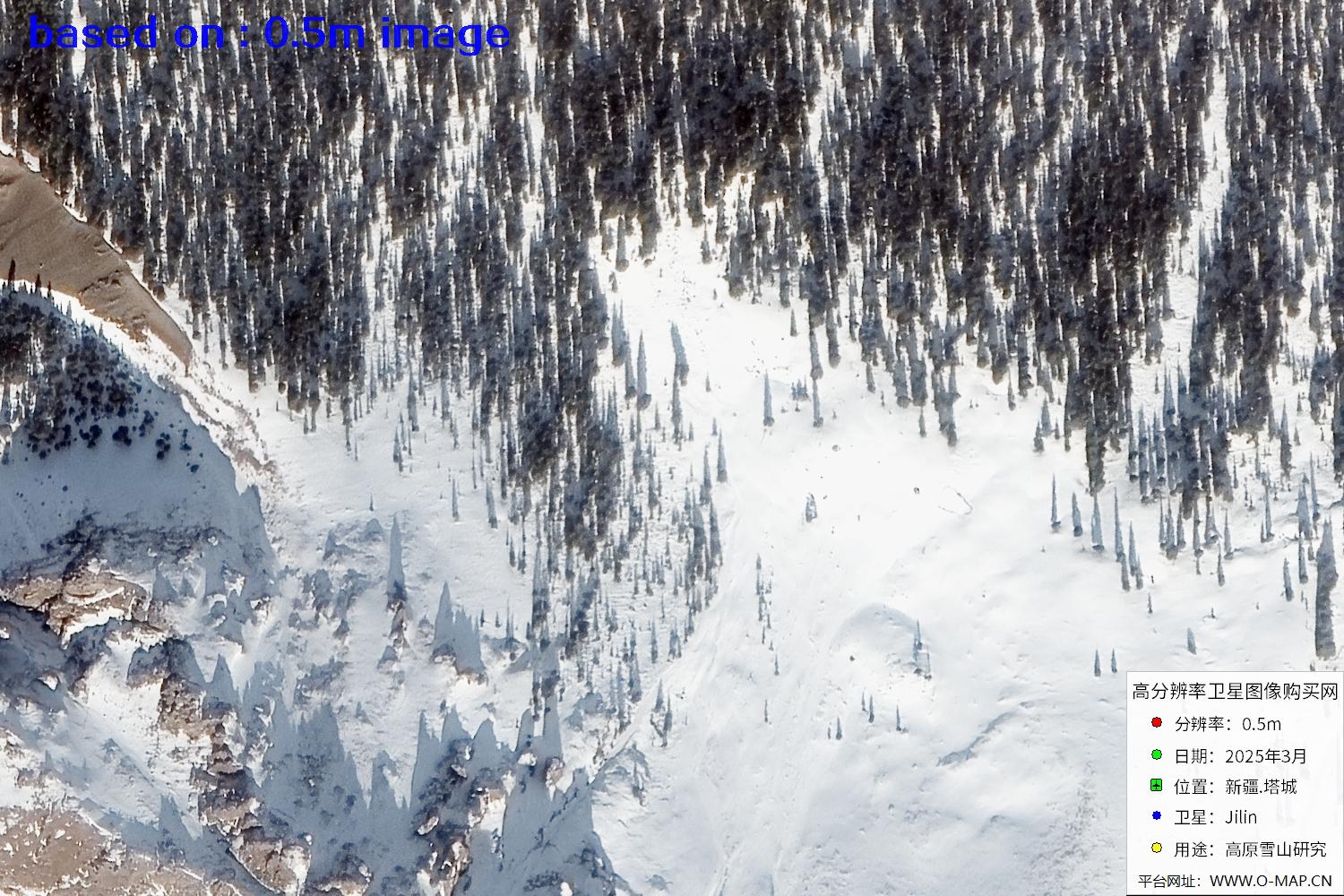 新疆塔城雪山2025年0.5米吉林一号卫星图像