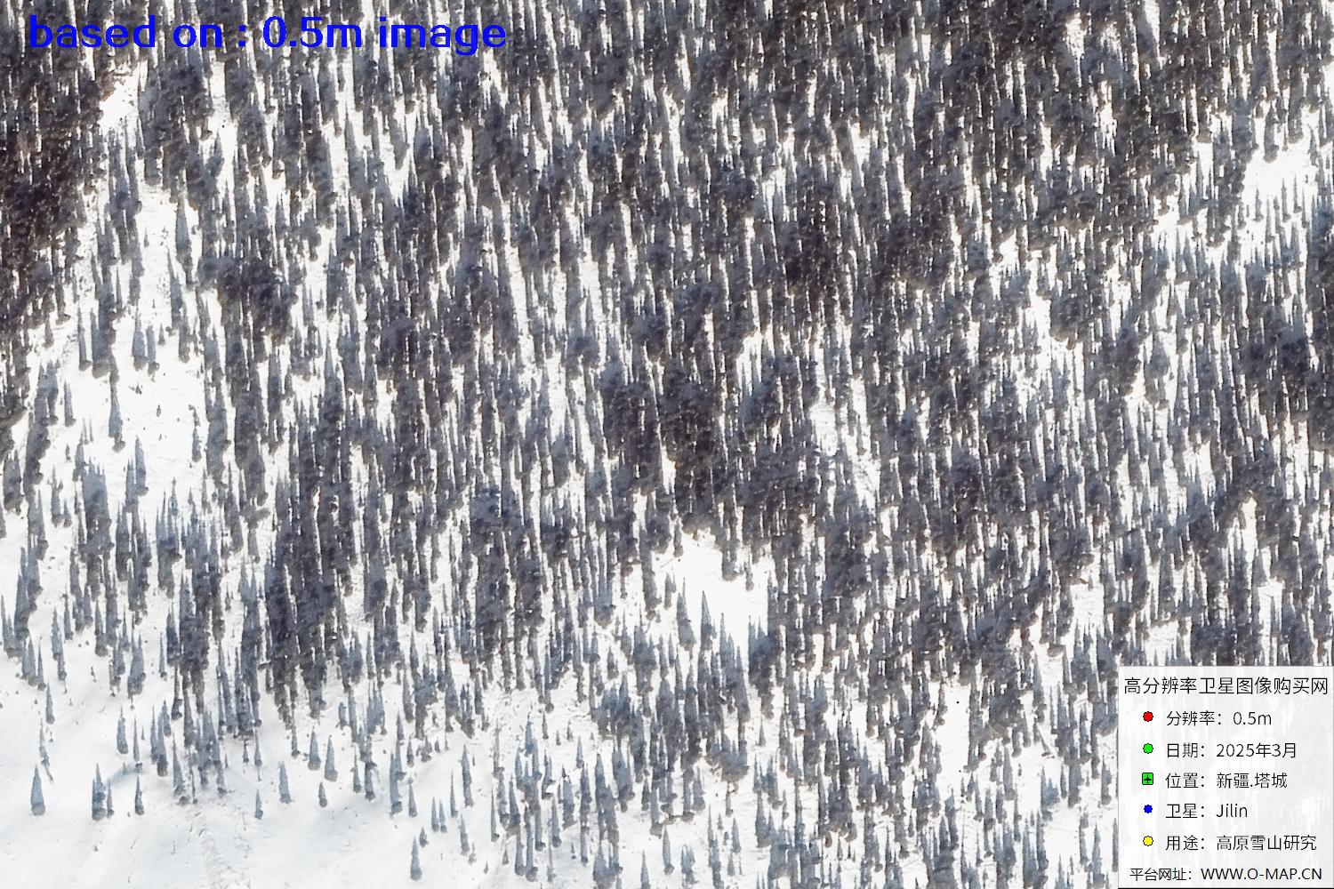 新疆塔城雪山2025年0.5米吉林一号卫星图像