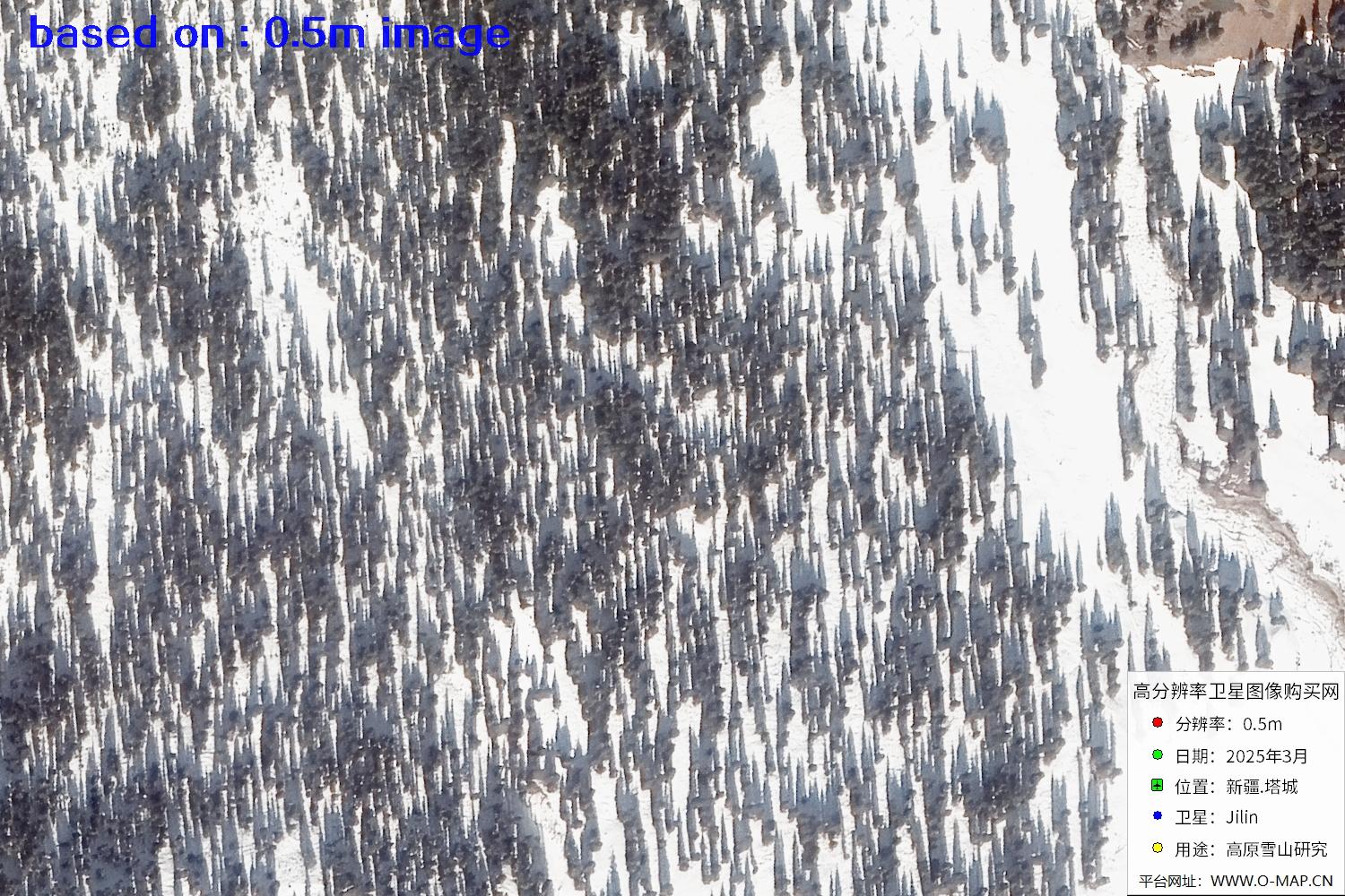 新疆塔城雪山2025年0.5米吉林一号卫星图像