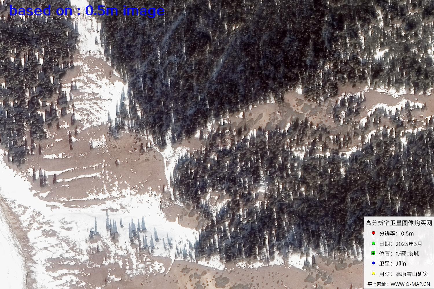 新疆塔城雪山2025年0.5米吉林一号卫星图像