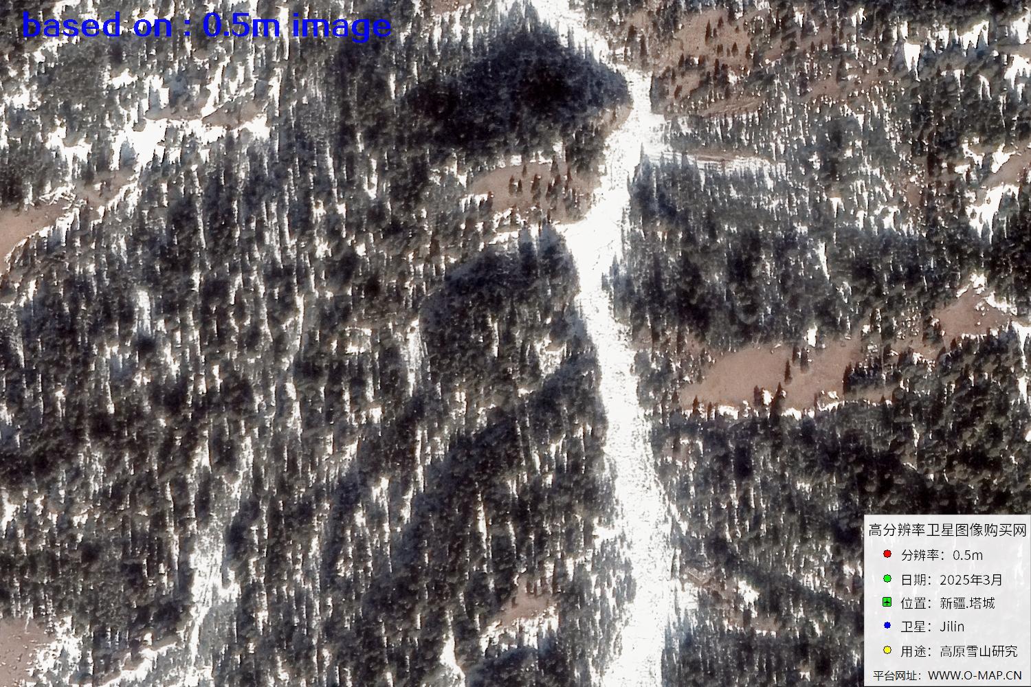 新疆塔城雪山2025年0.5米吉林一号卫星图像
