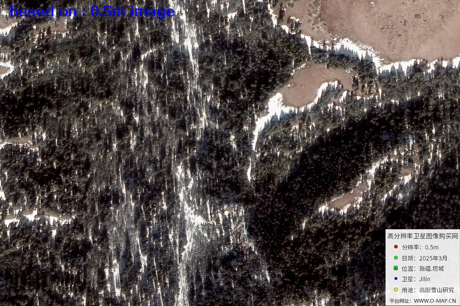新疆塔城雪山2025年0.5米吉林一号卫星图像