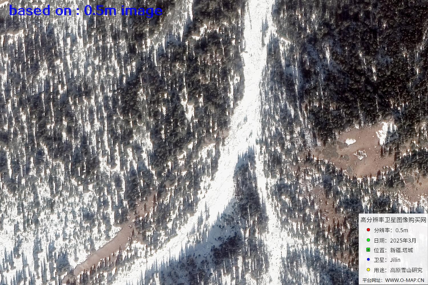 新疆塔城雪山2025年0.5米吉林一号卫星图像