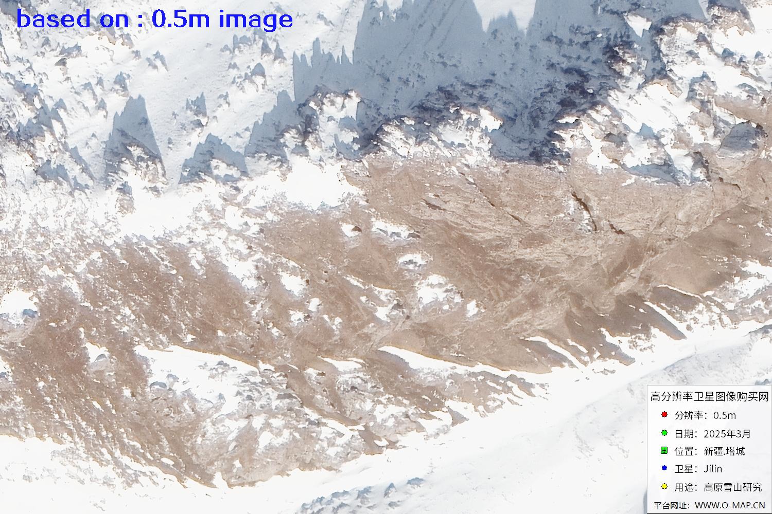 新疆塔城雪山2025年0.5米吉林一号卫星图像