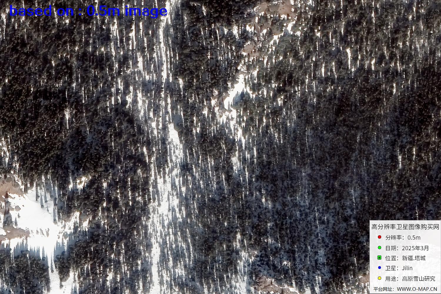 新疆塔城雪山2025年0.5米吉林一号卫星图像
