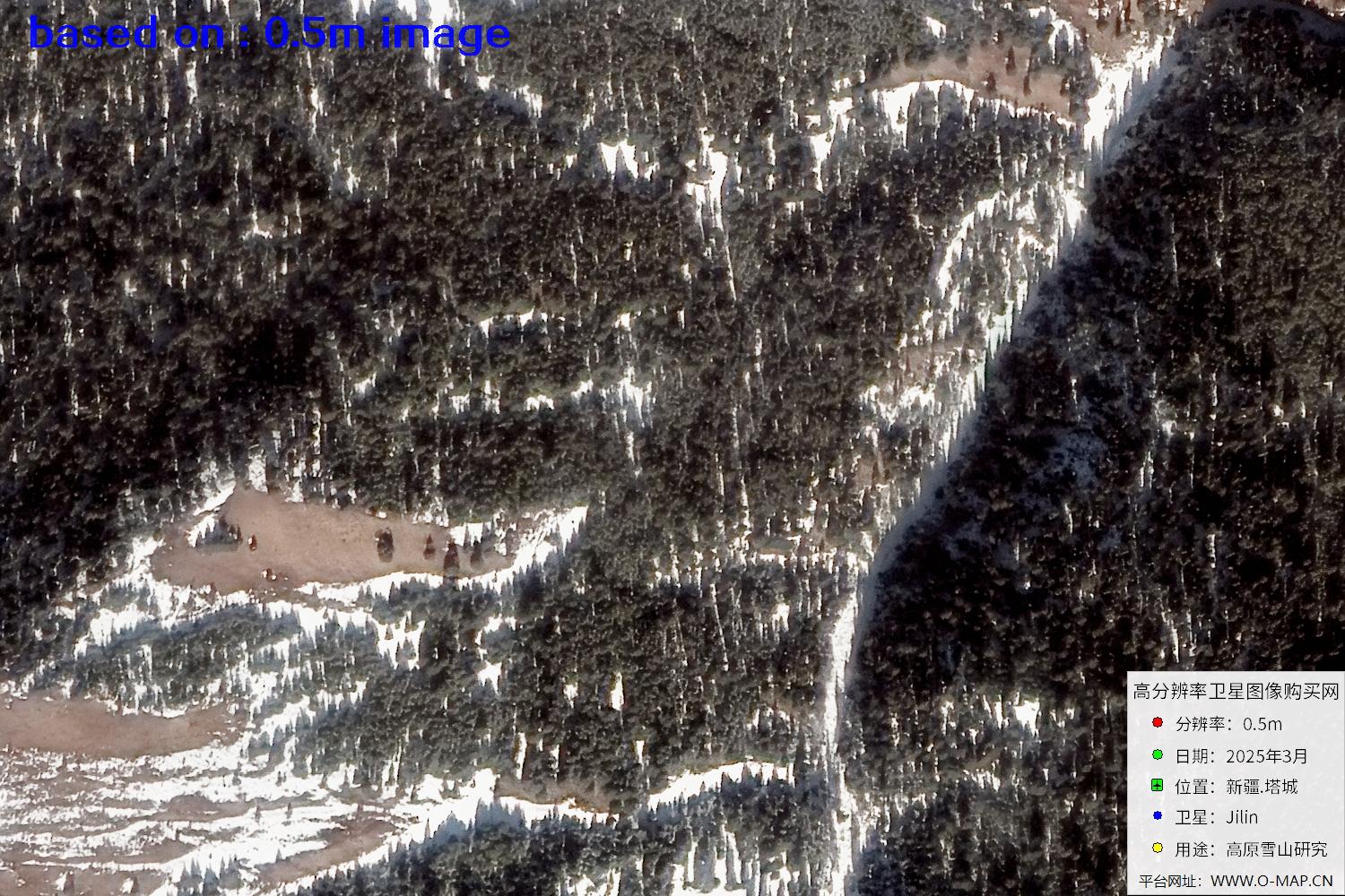 新疆塔城雪山2025年0.5米吉林一号卫星图像