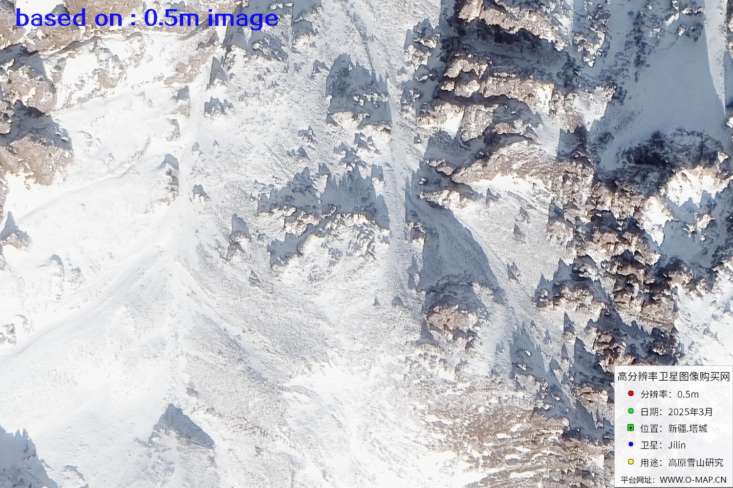 新疆塔城雪山2025年0.5米吉林一号卫星图像